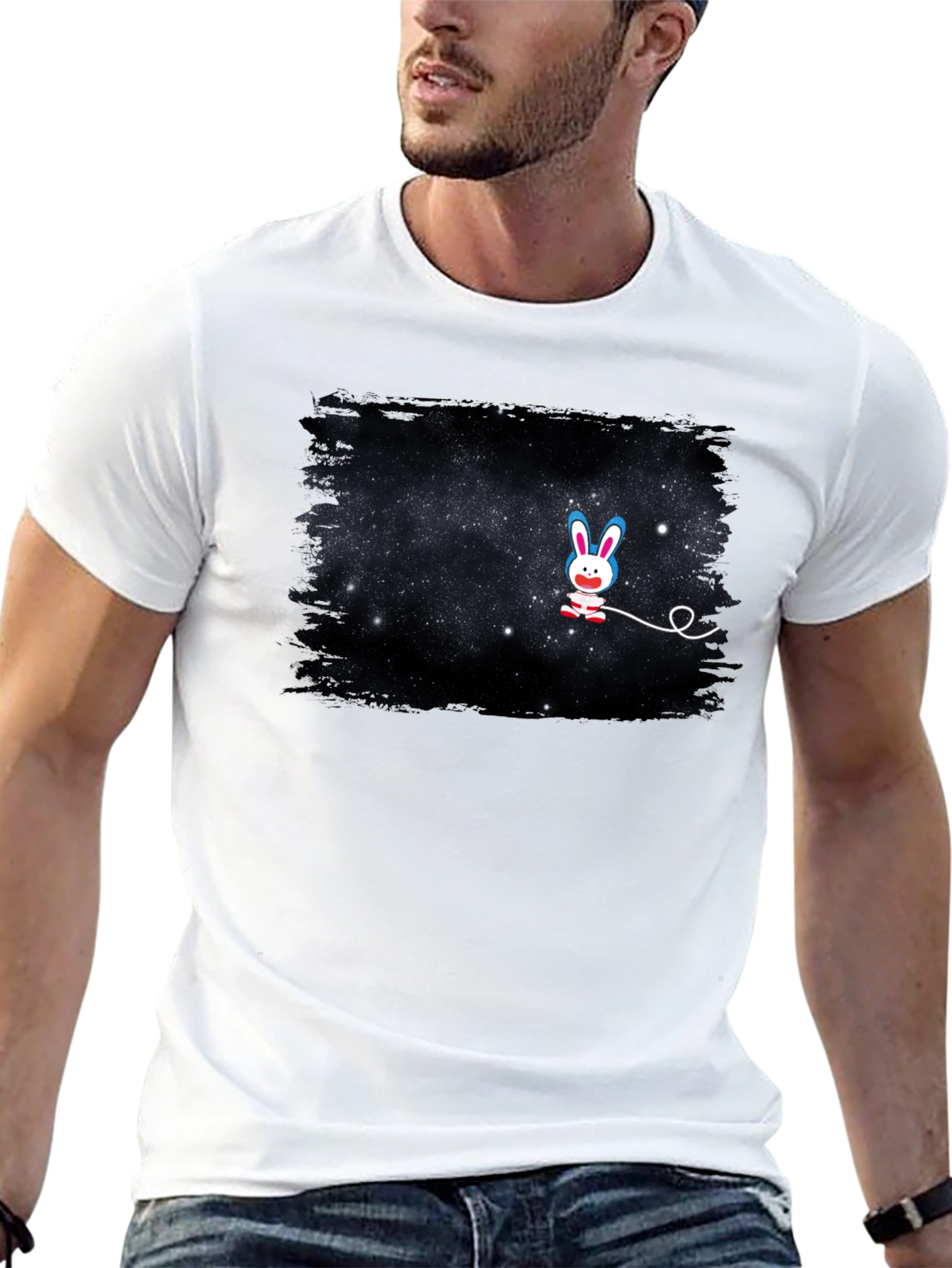 Galaxy Bunny T-Shirt - Unisex Black Tee