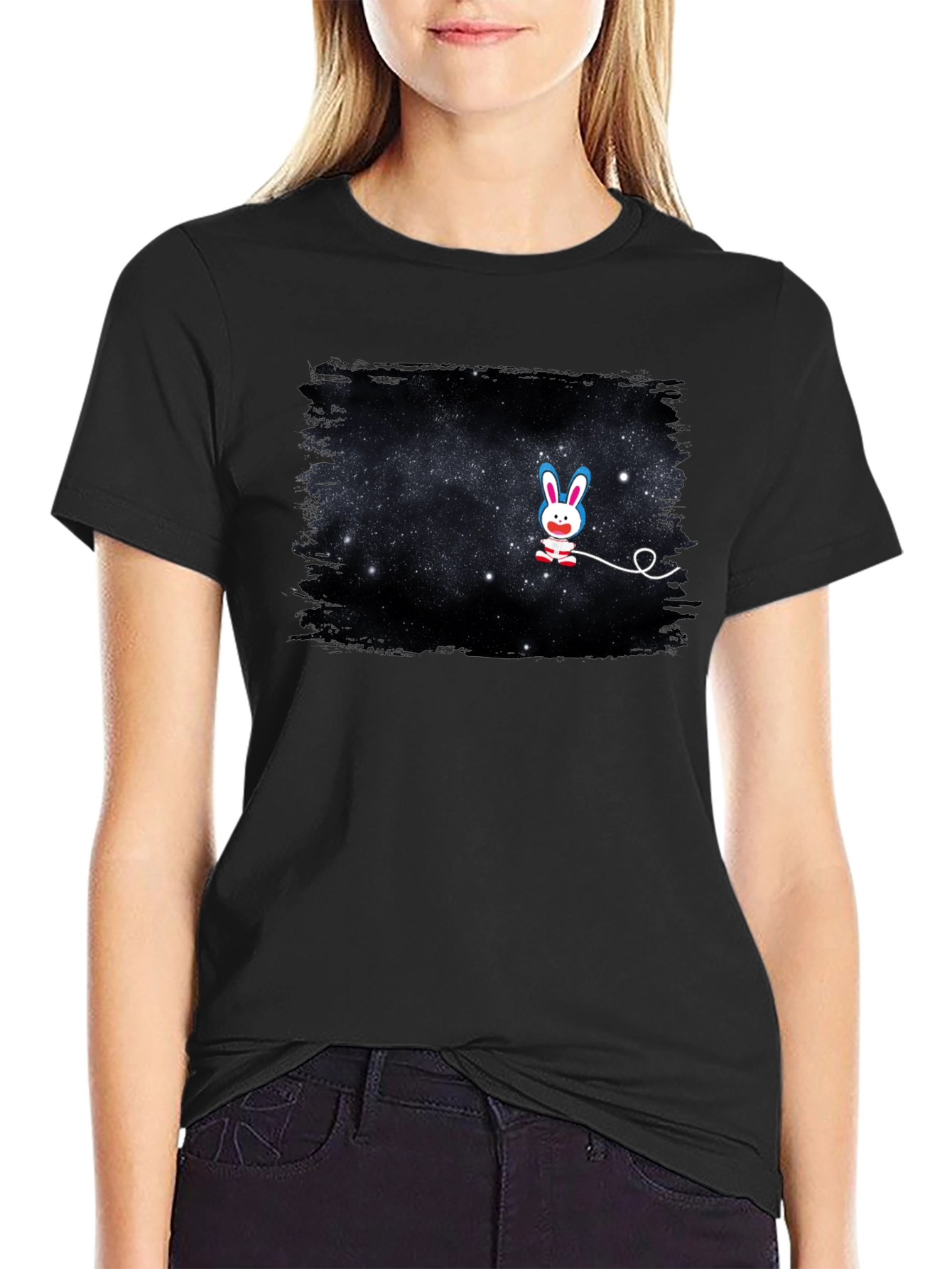 Galaxy Bunny T-Shirt - Unisex Black Tee