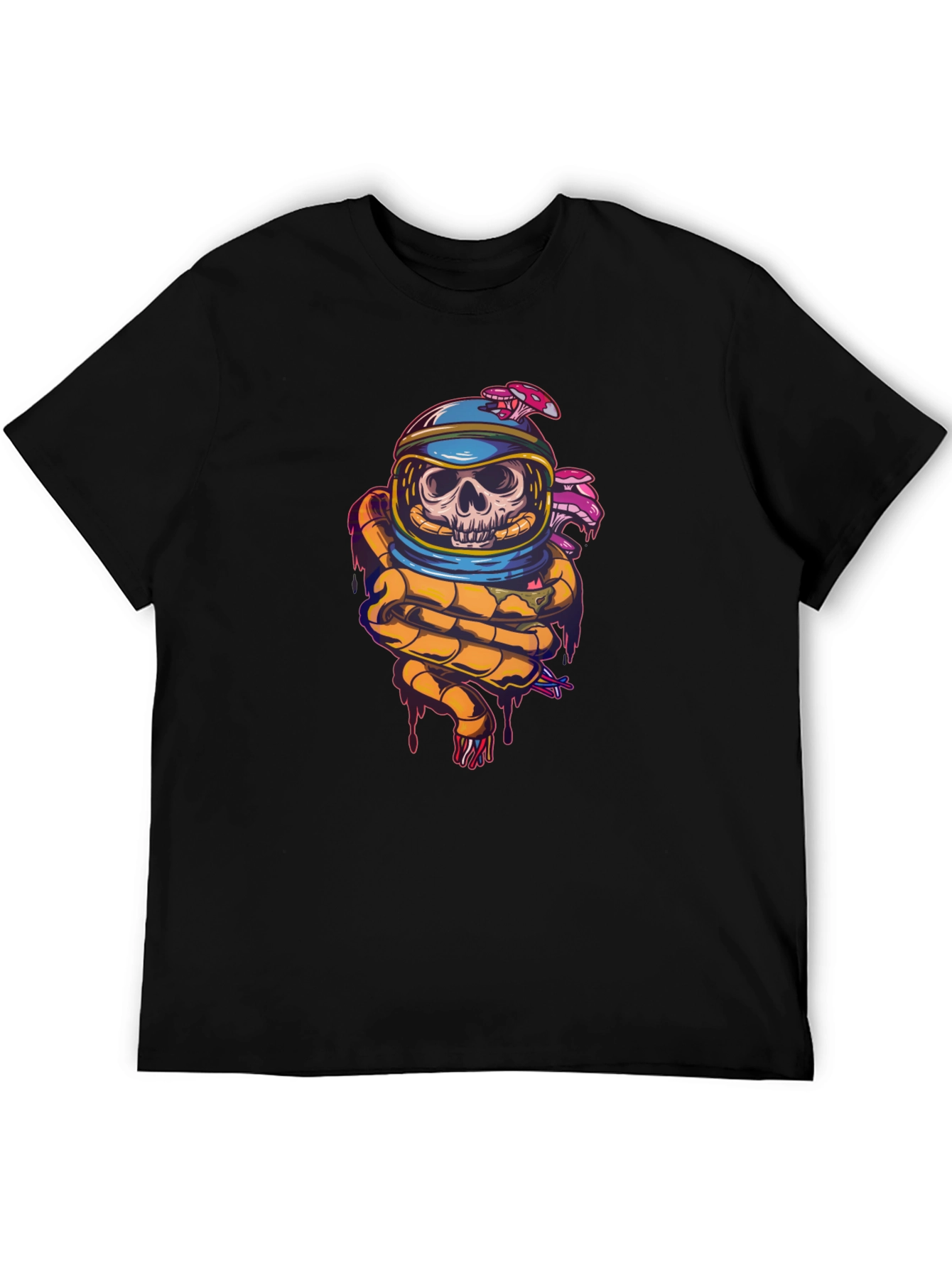 Astronaut Skull Graphic Print T-Shirt
