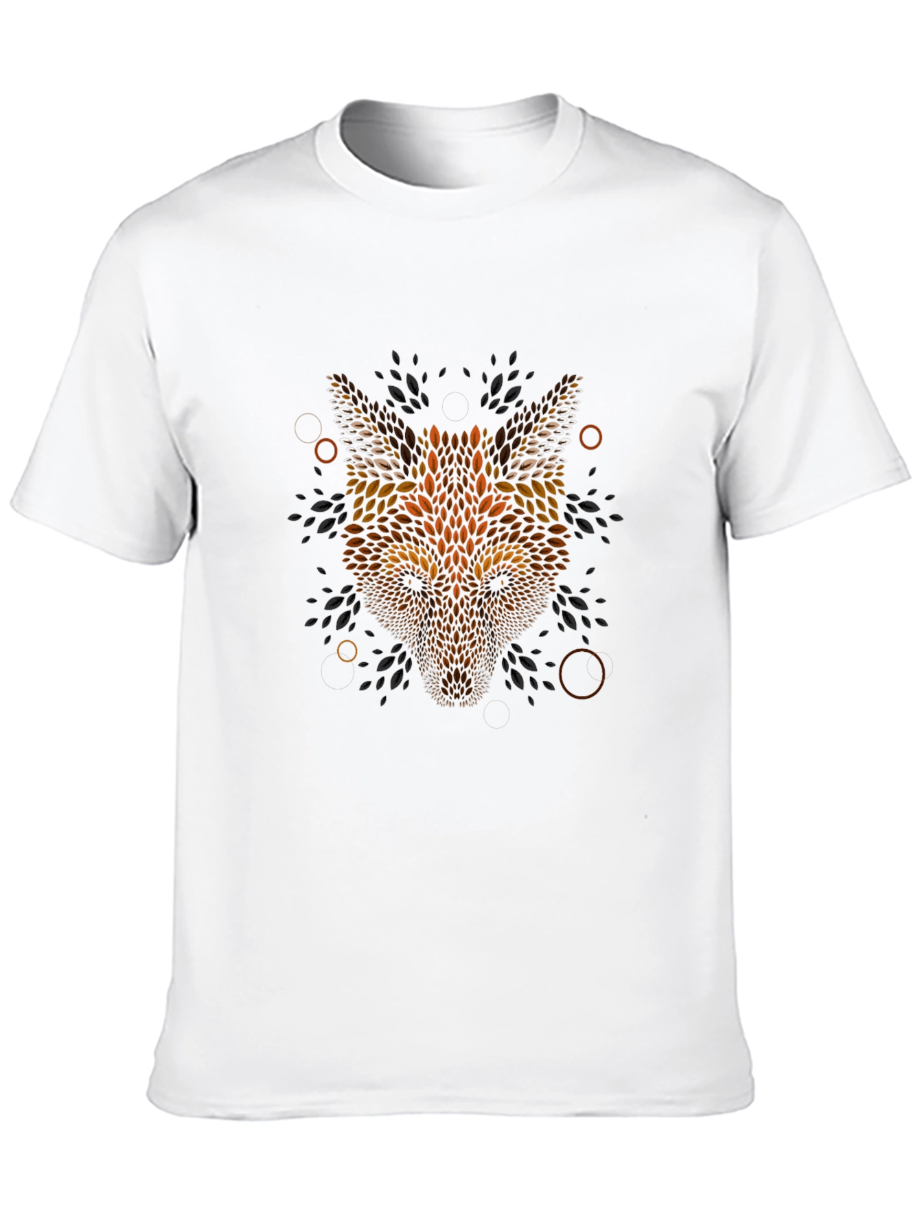 Geometric Fox Head Graphic Black T-Shirt