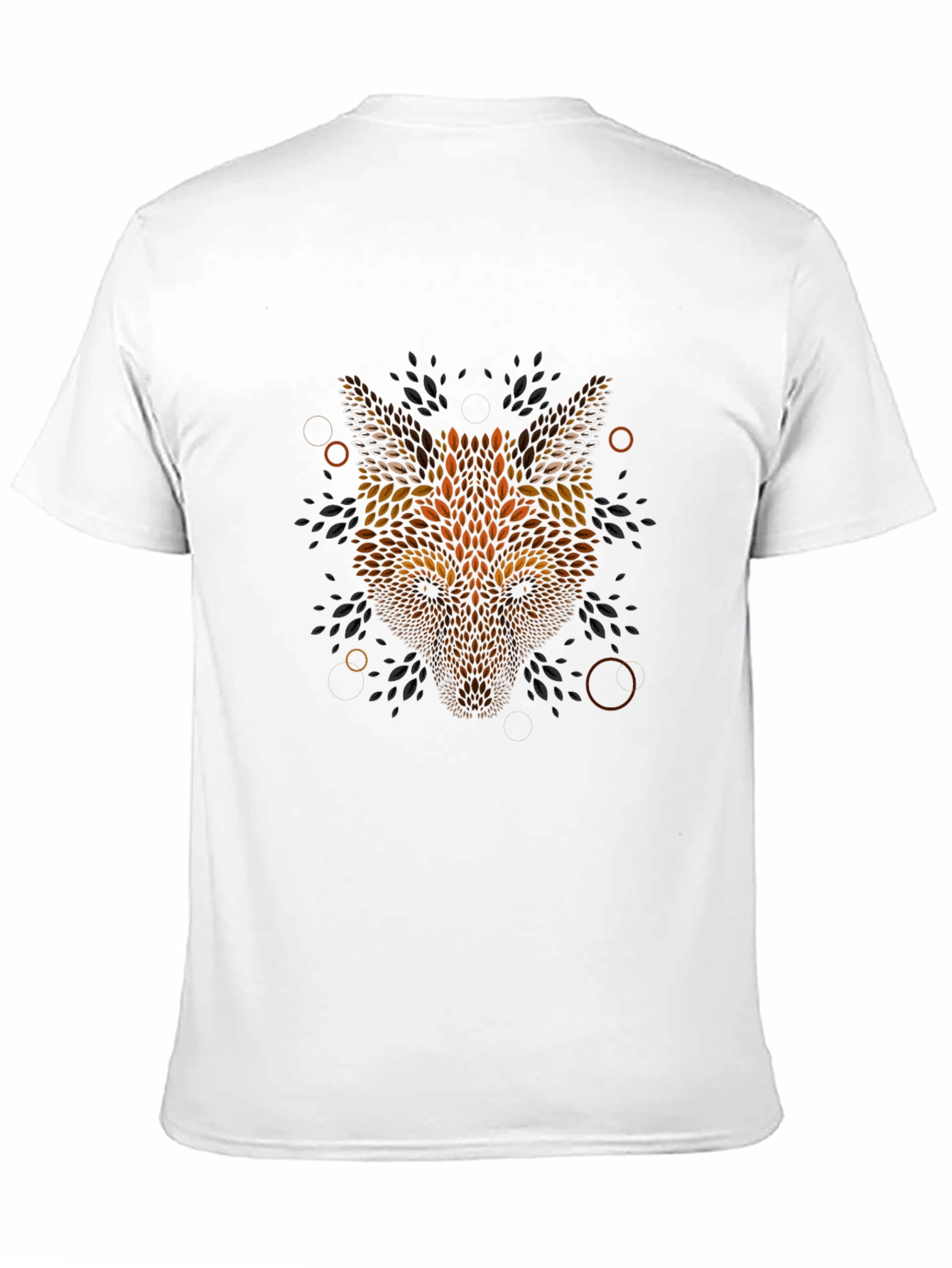 Geometric Fox Head Graphic Black T-Shirt