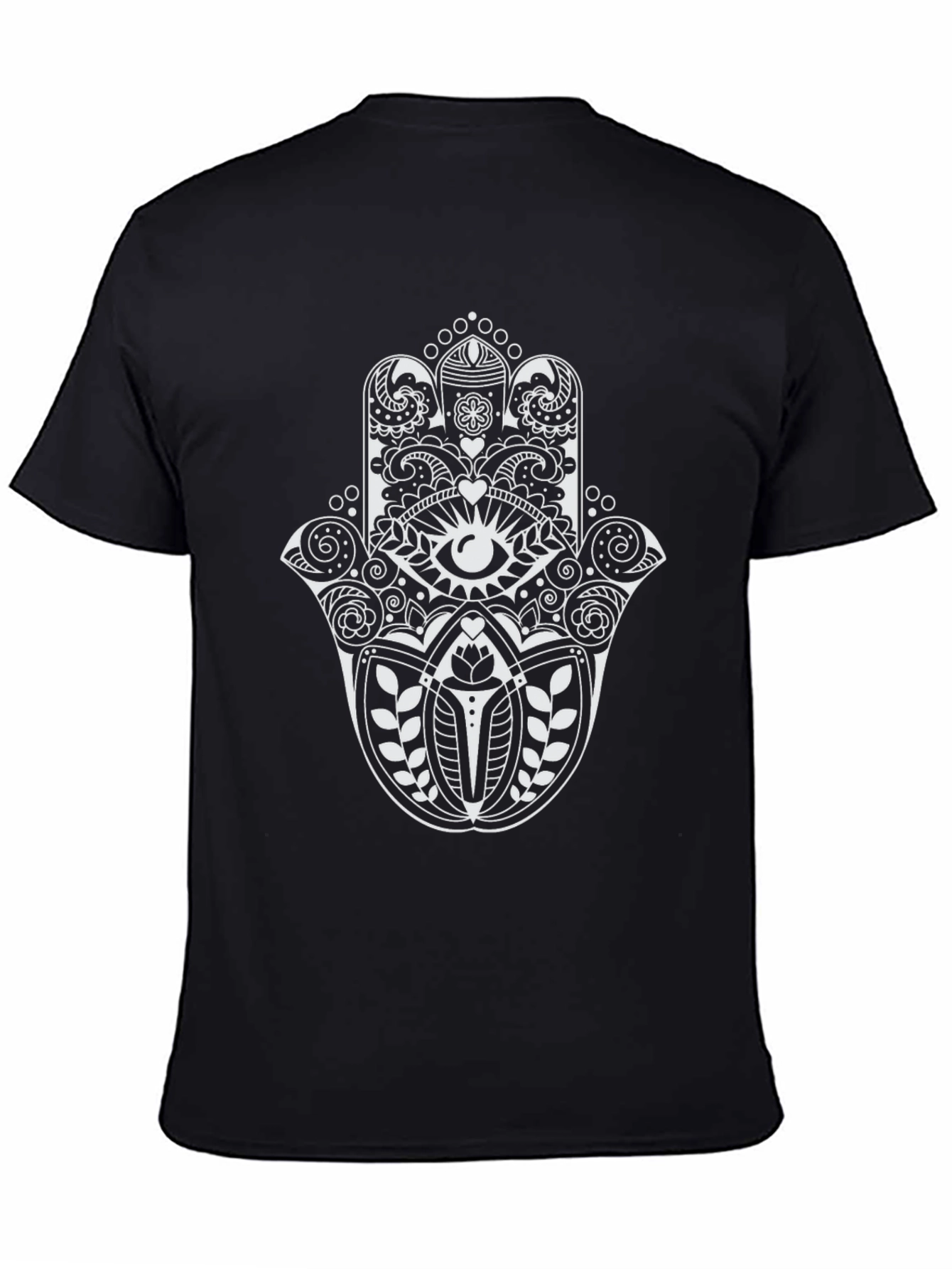 Hamsa Hand Graphic T-Shirt - Black