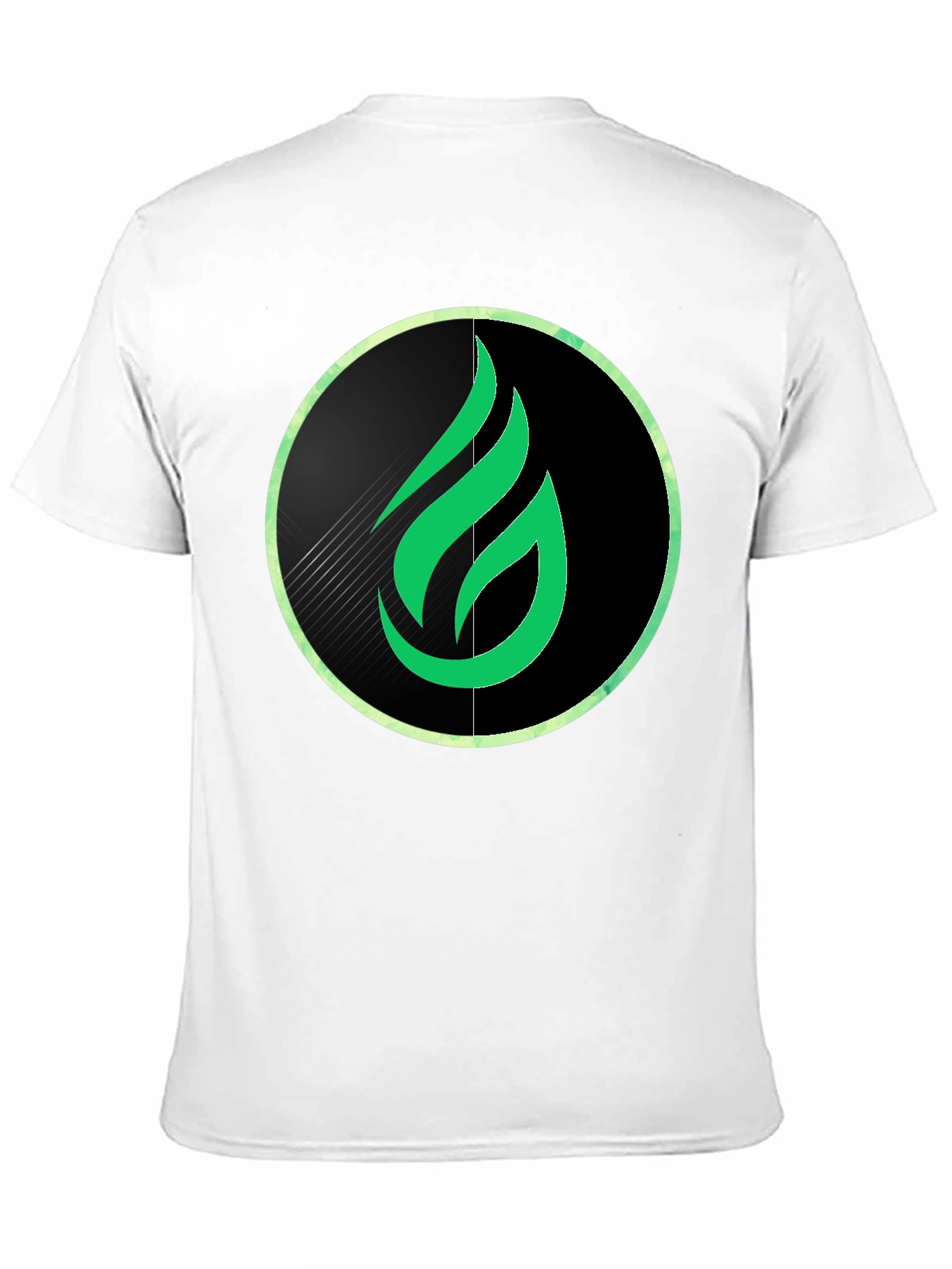 Green Flame Graphic Black Tee