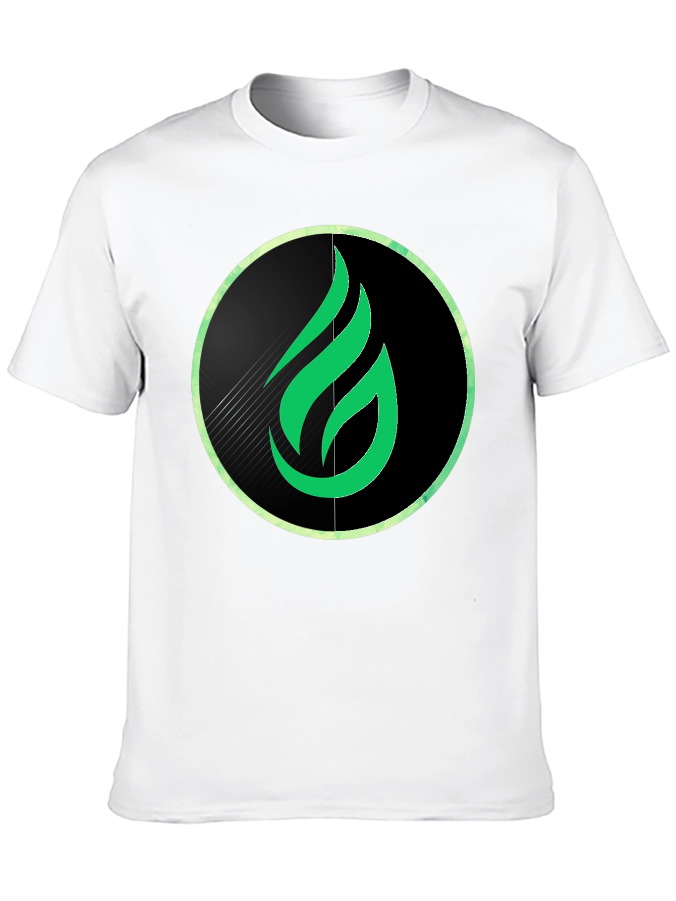 Green Flame Graphic Black Tee