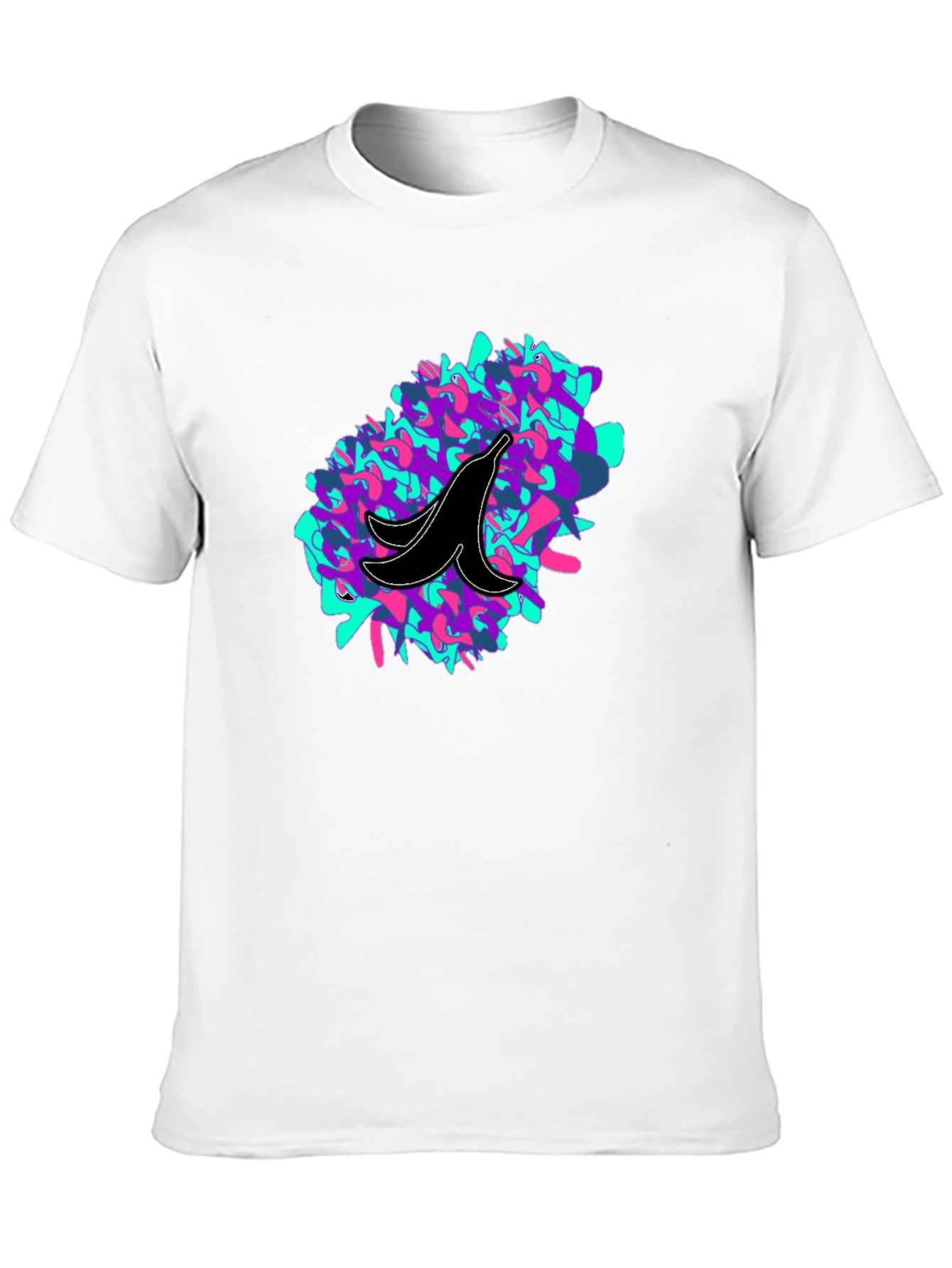 Abstract Banana Peel Graphic Tee - Black Unisex