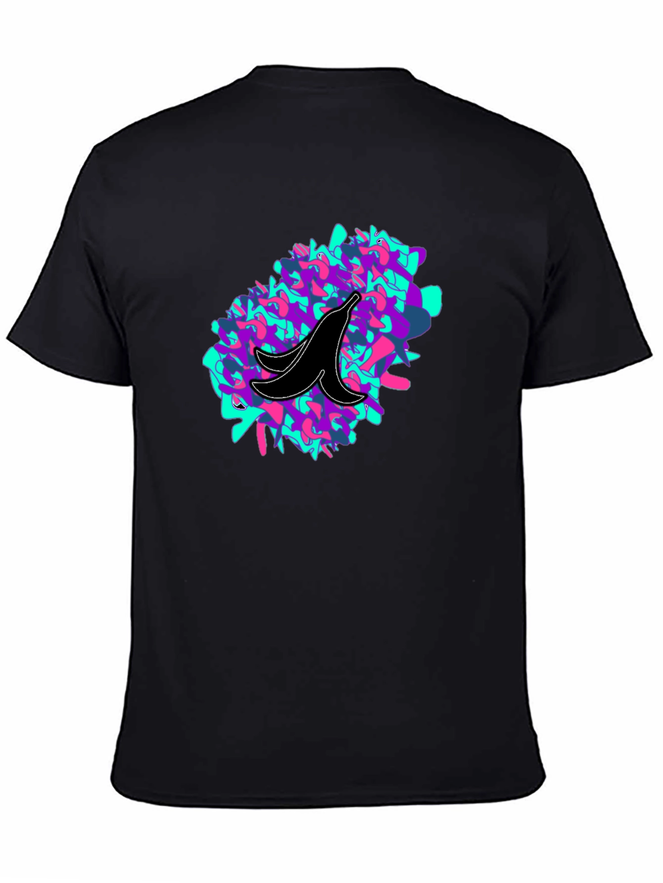 Abstract Banana Peel Graphic Tee - Black Unisex