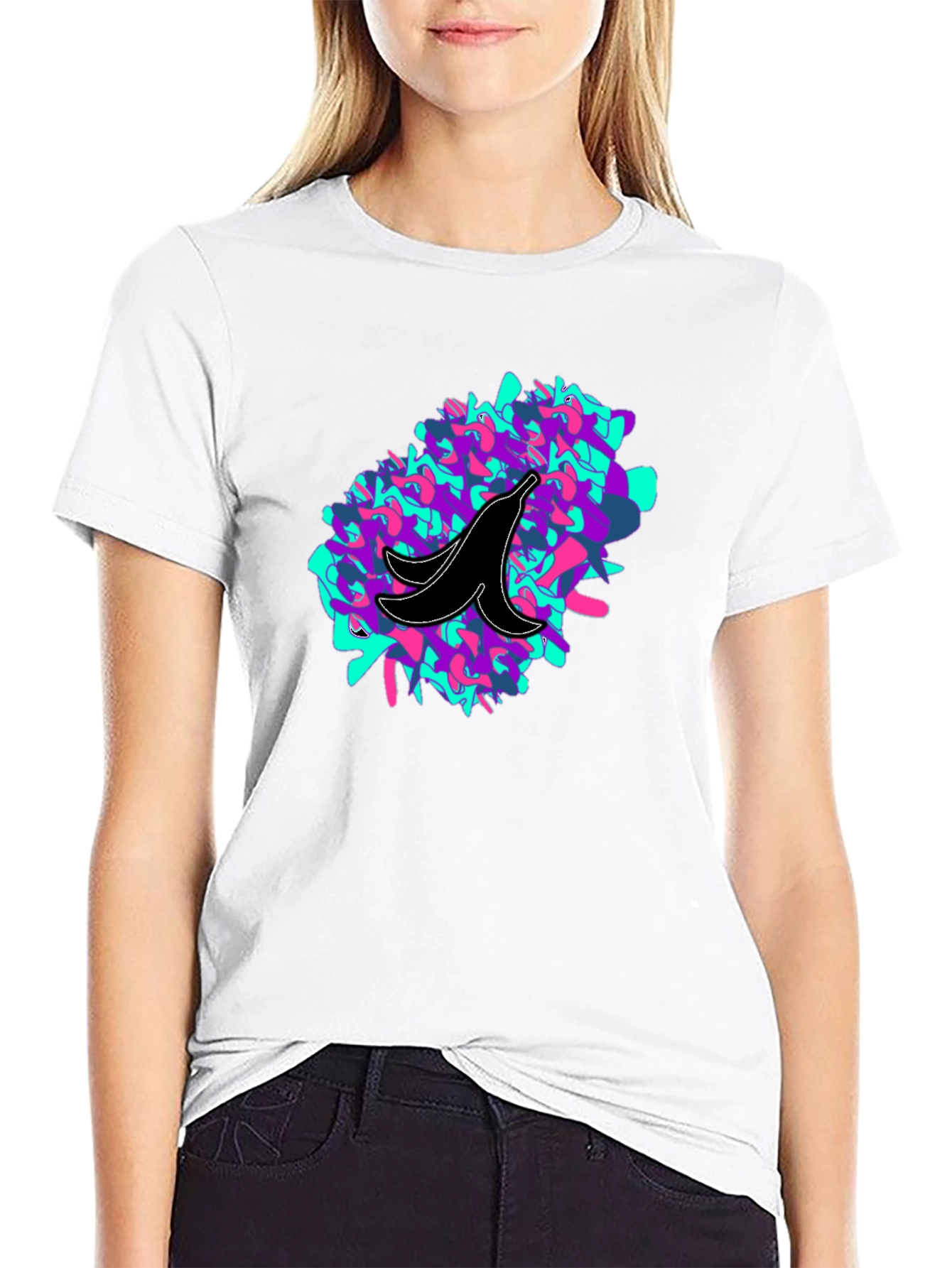 Abstract Banana Peel Graphic Tee - Black Unisex
