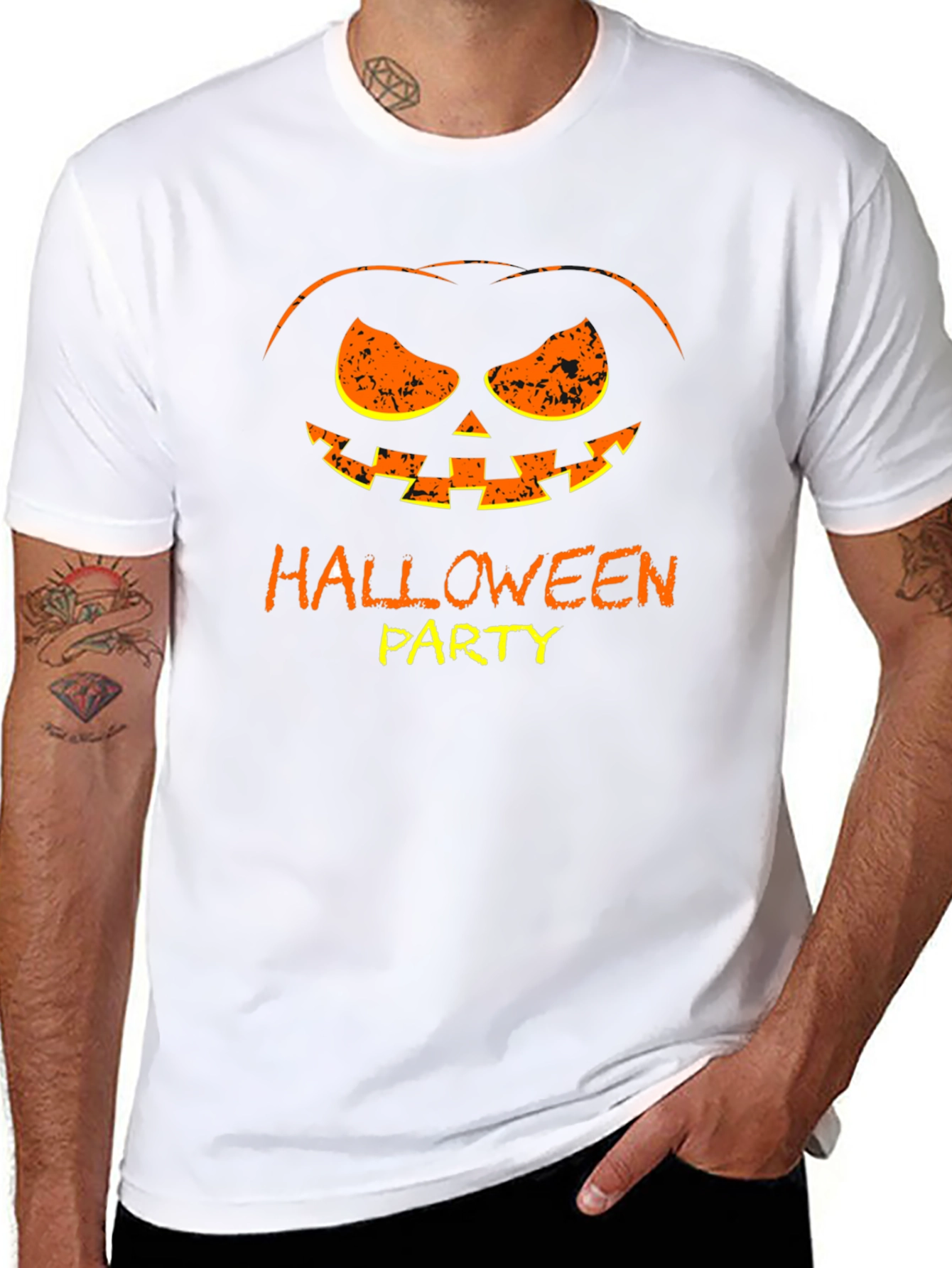 Halloween Party Pumpkin Face Graphic Tee