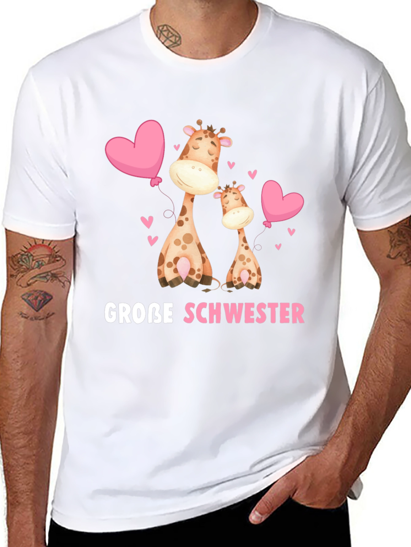 Große Schwester Giraffe T-Shirt