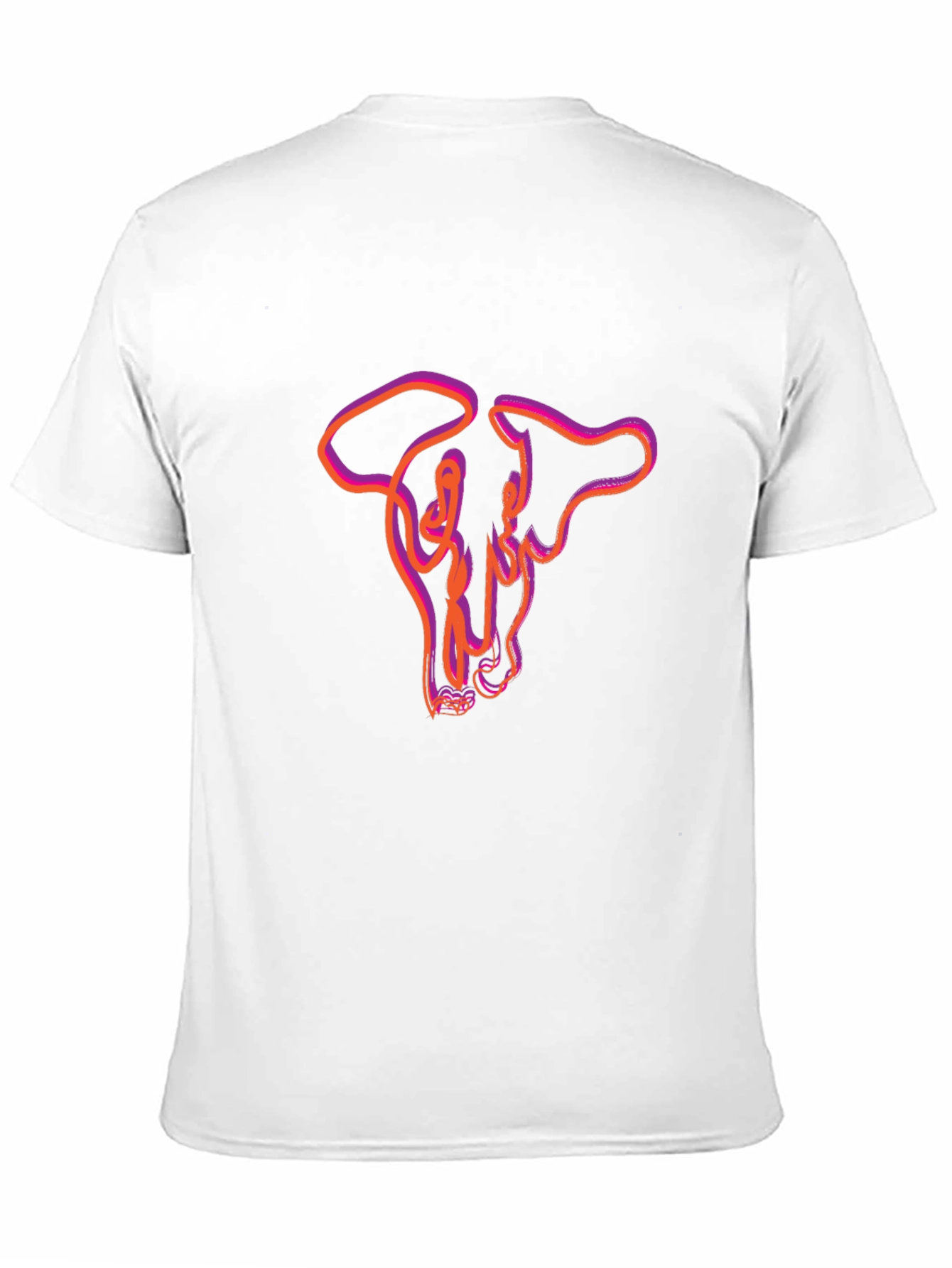 Abstract Bull Skull Graphic Tee - Mens Black T-Shirt