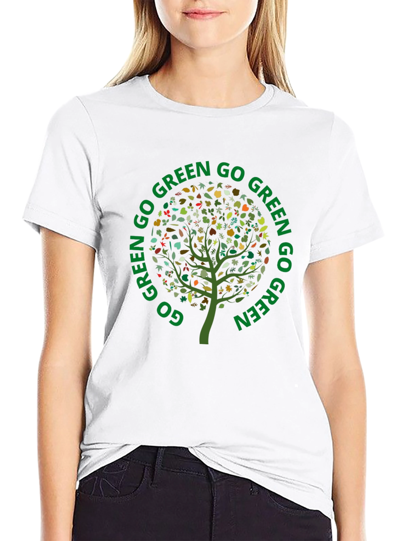 Go Green Tree Graphic T-Shirt