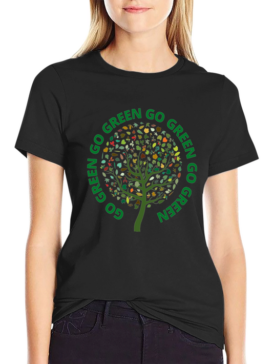 Go Green Tree Graphic T-Shirt