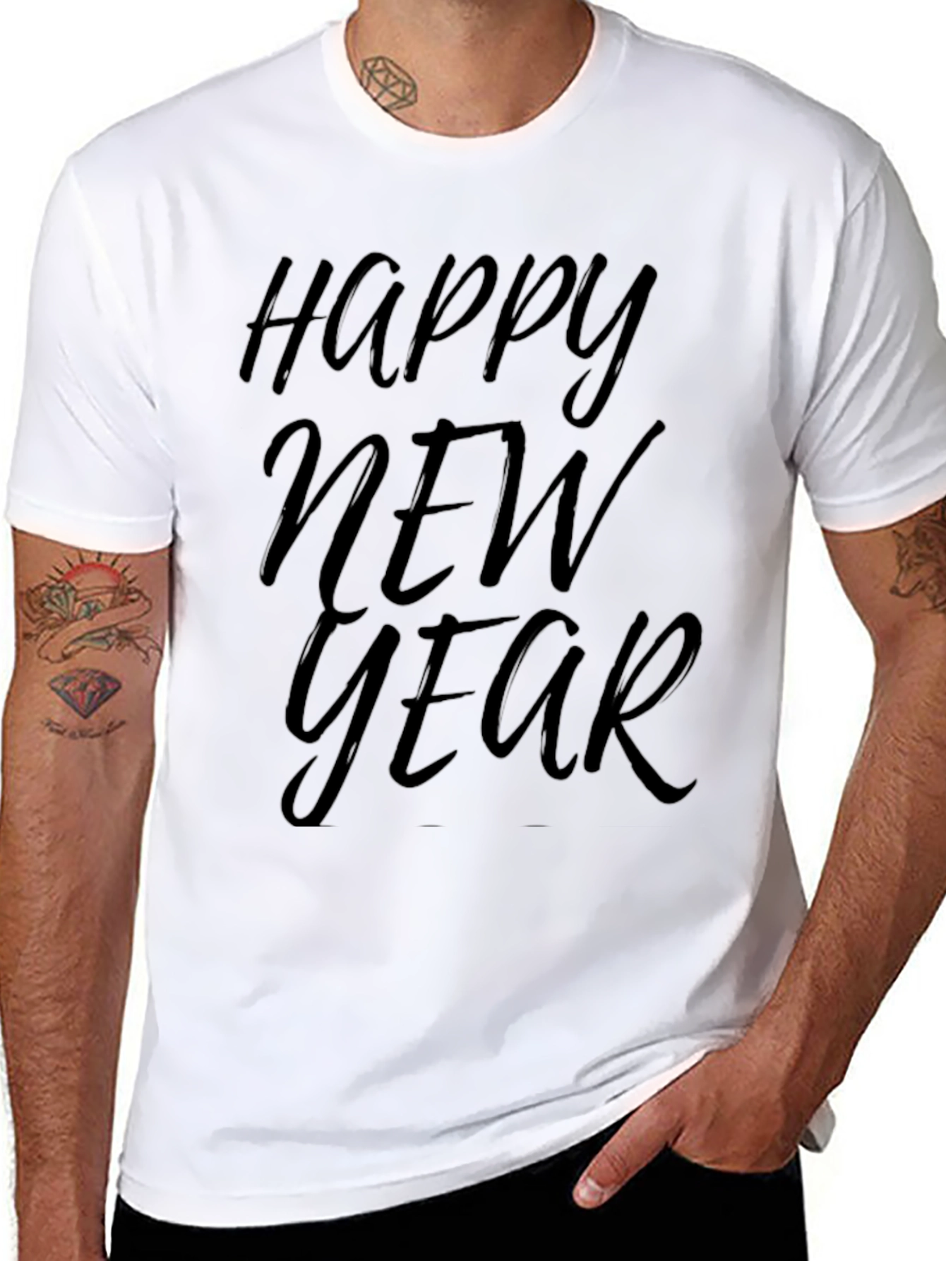 Happy New Year Graphic Tee - Black T-Shirt