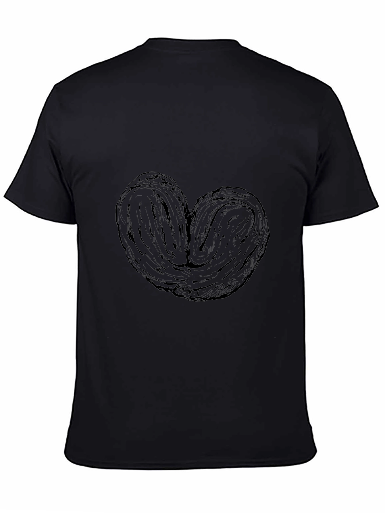Heart-Shaped Palmier Pastry Graphic Tee - Black