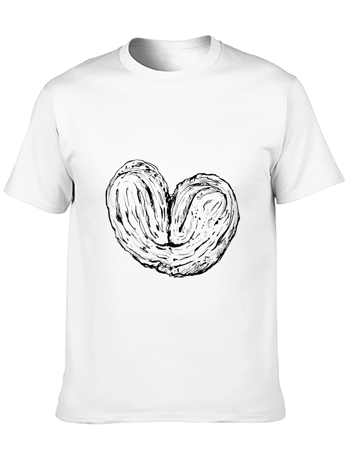 Heart-Shaped Palmier Pastry Graphic Tee - Black