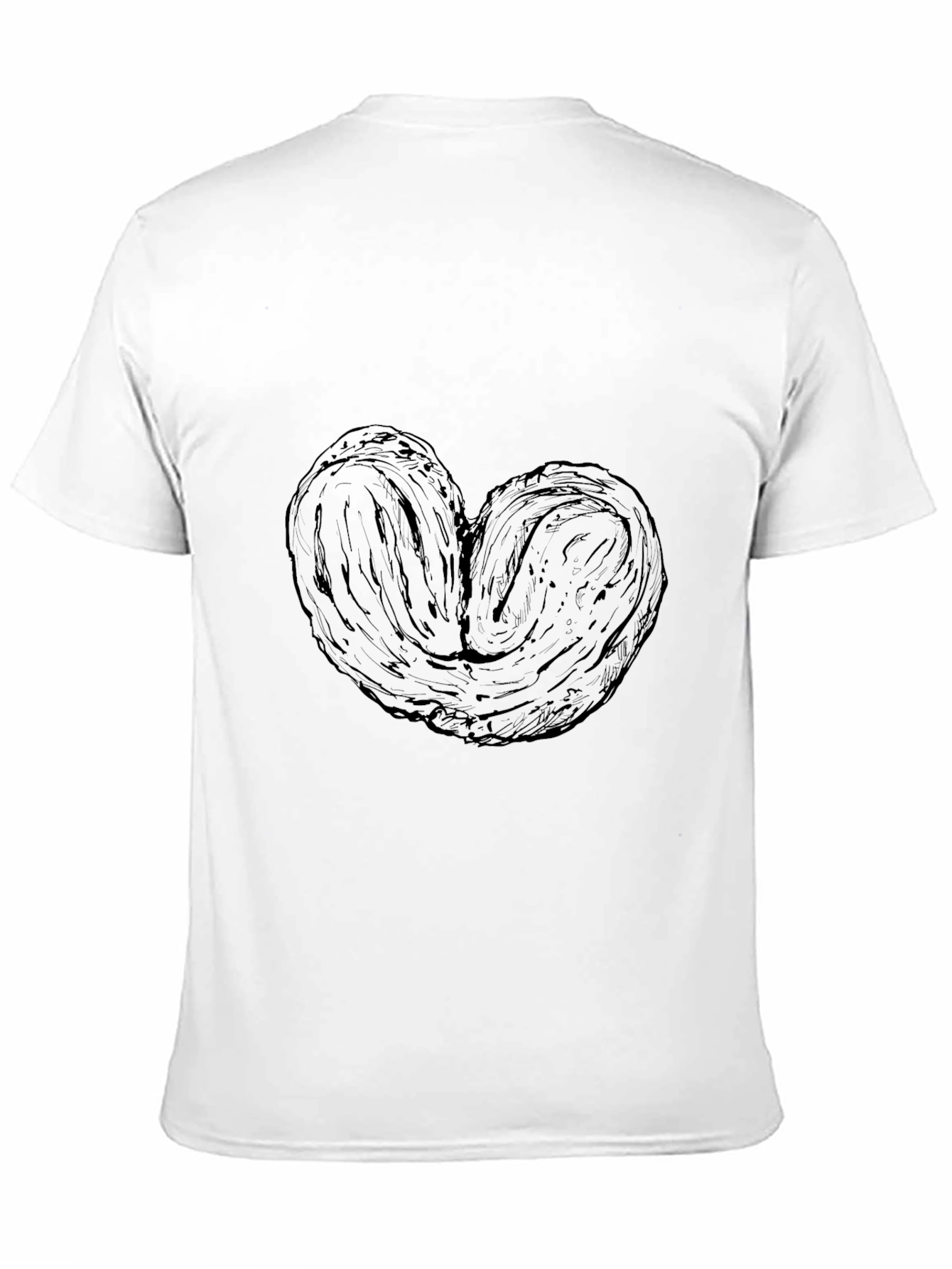 Heart-Shaped Palmier Pastry Graphic Tee - Black