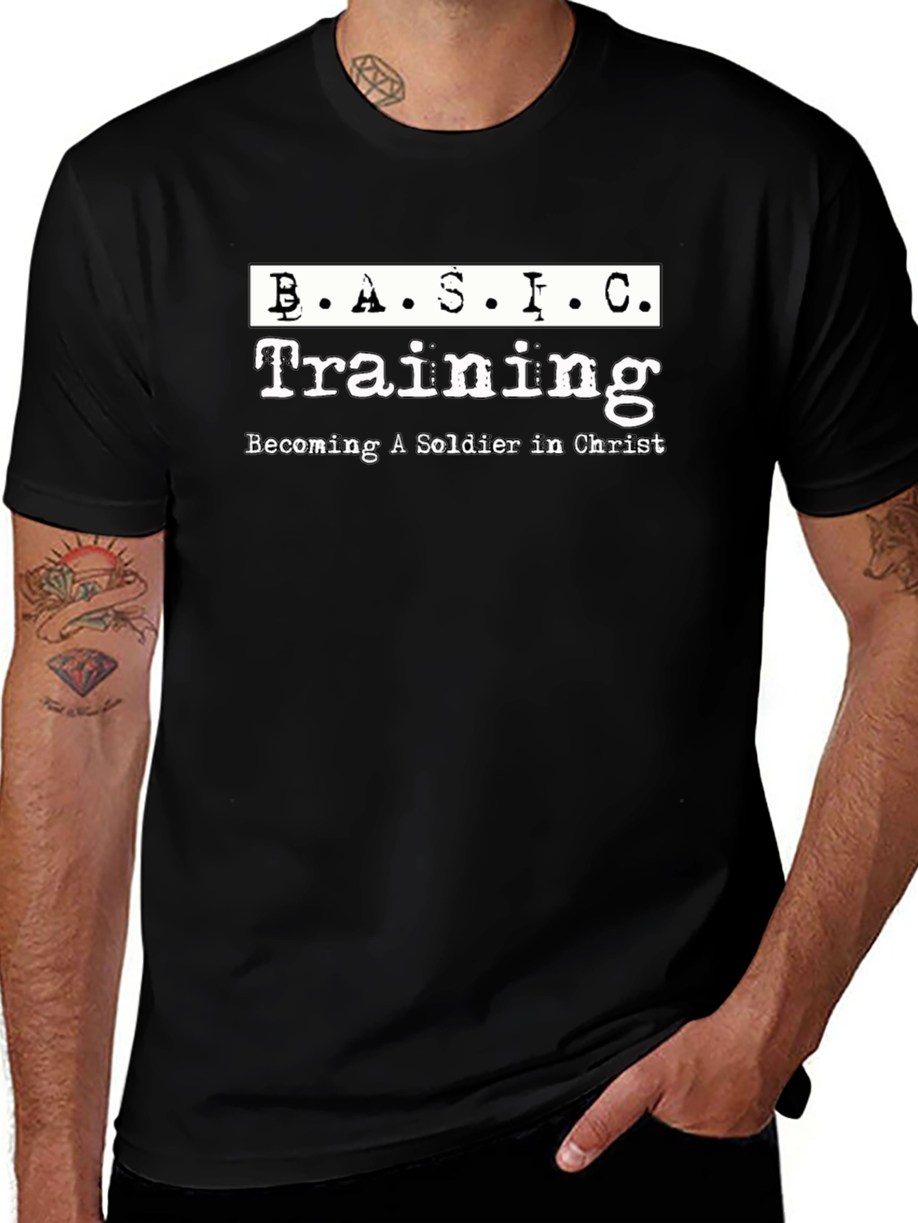 BASIC Training Soldier in Christ Black T-Shirt