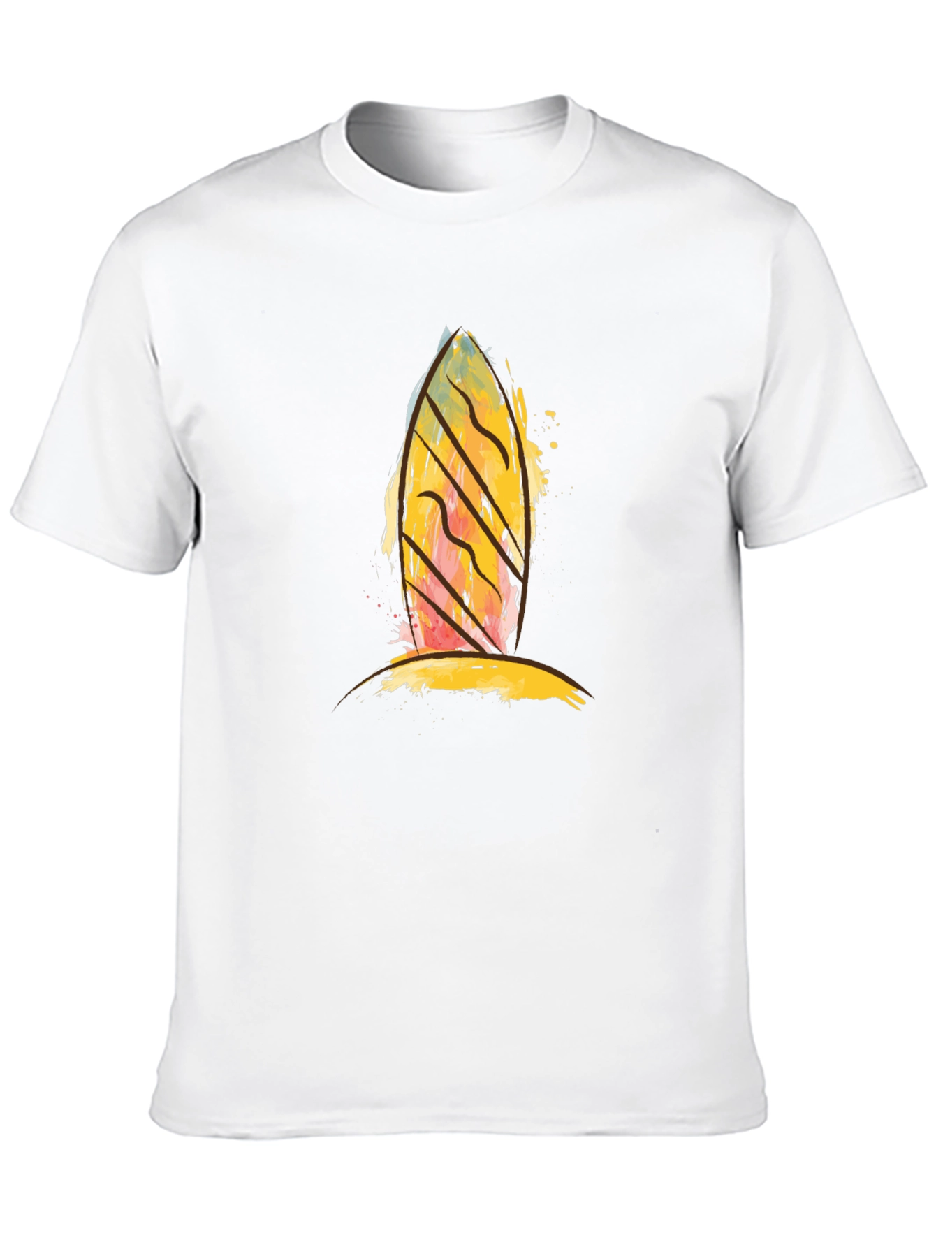 Abstract Surfboard Graphic Black T-Shirt