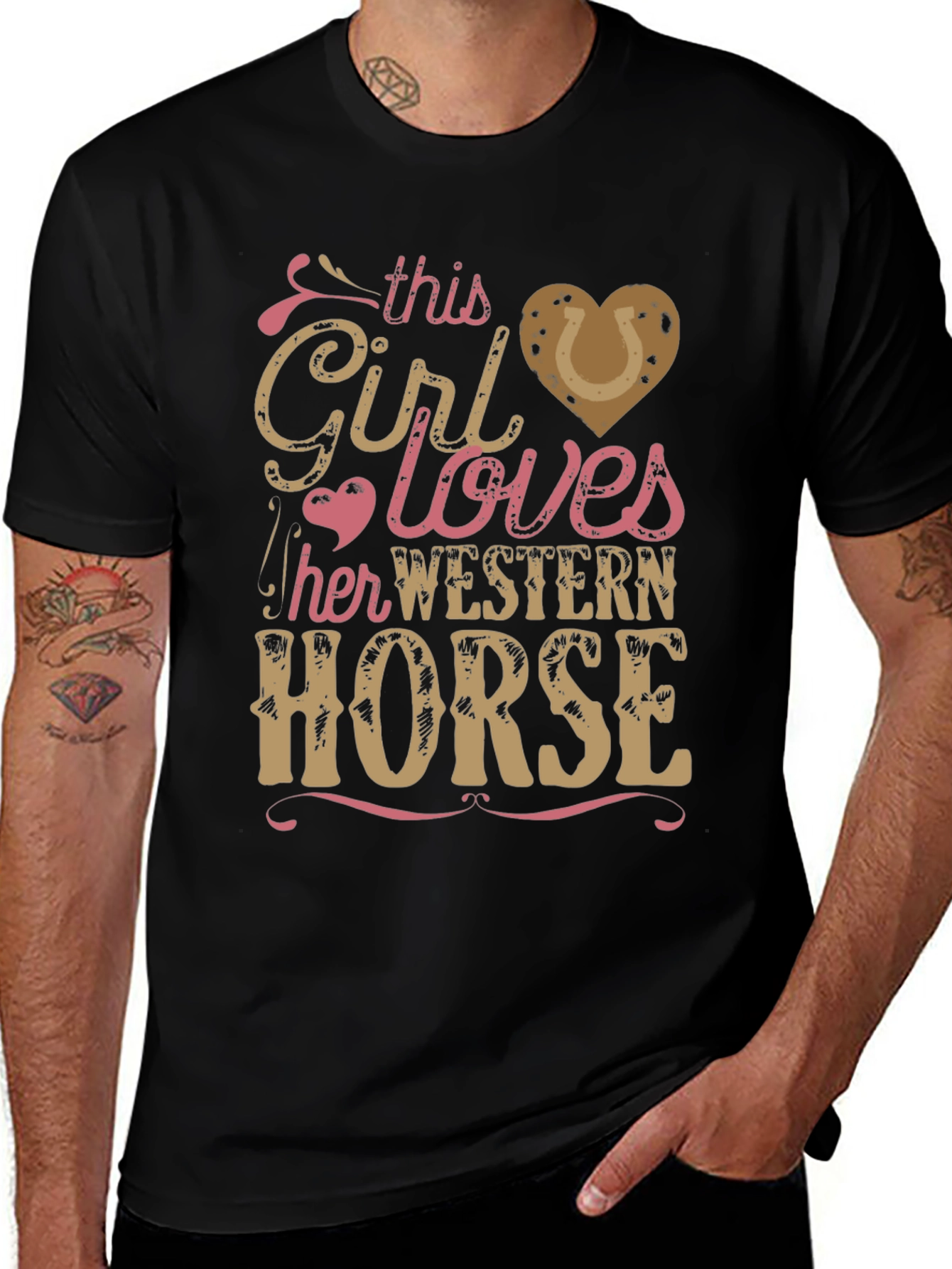 Girl Loves Western Horse Graphic Tee