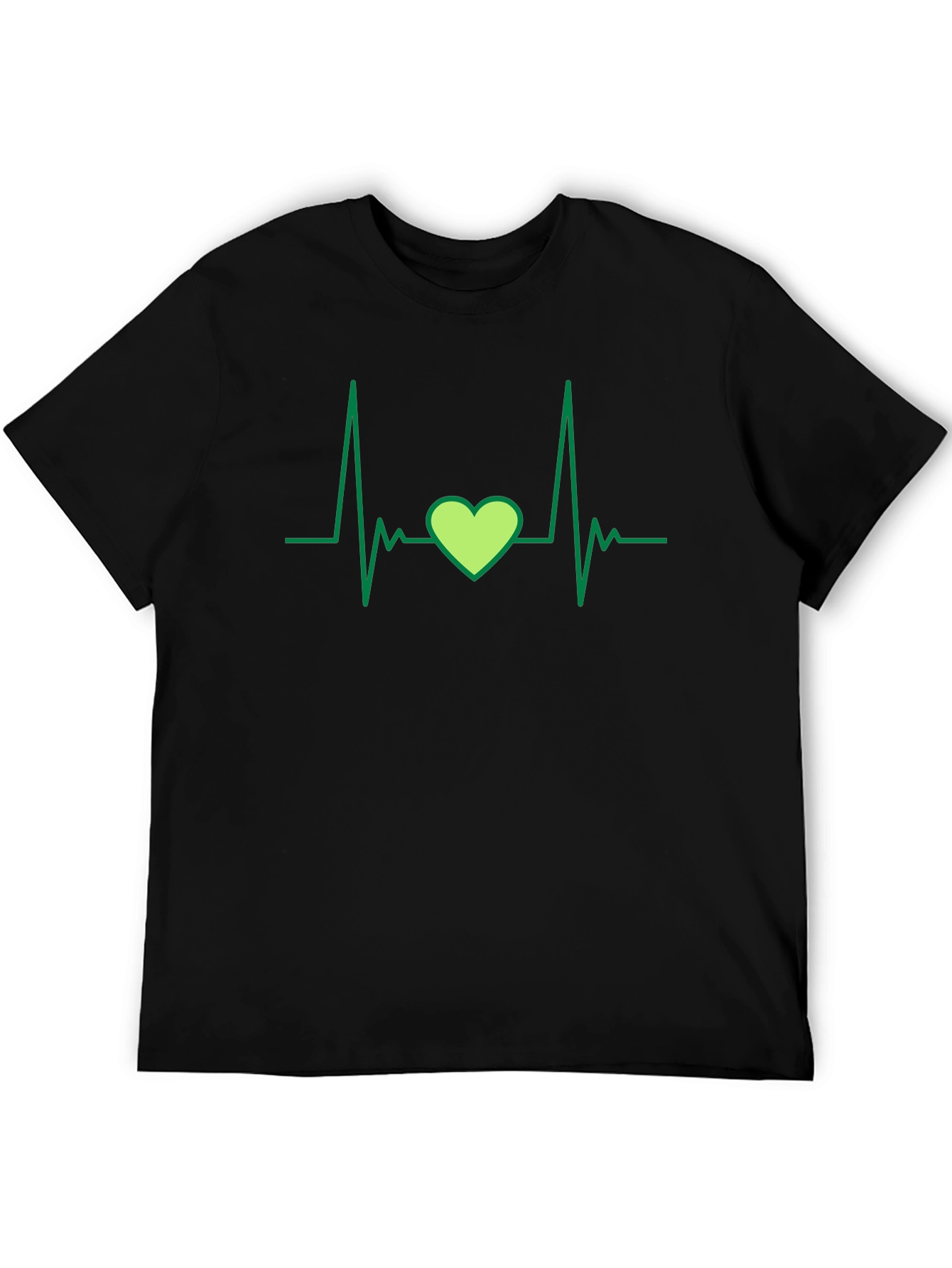 Heartbeat Love Heart T-Shirt - Black