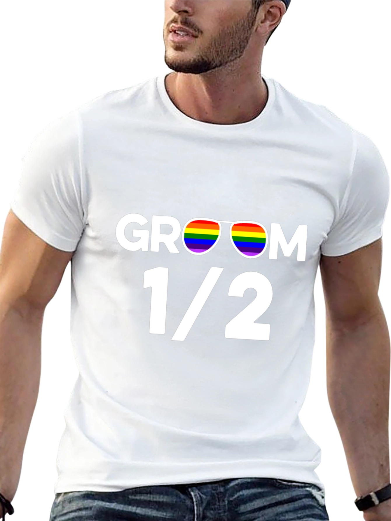 Groom 1/2 Pride T-Shirt - LGBTQ+ Wedding Tee