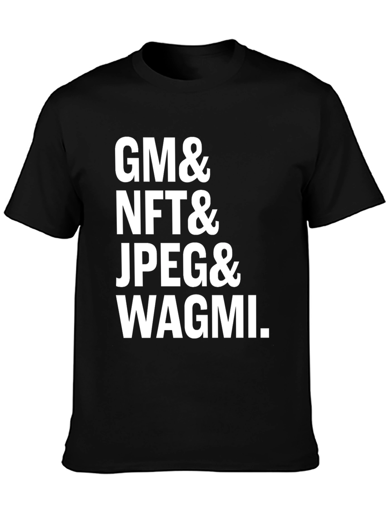 GM NFT JPEG WAGMI Black Graphic Tee