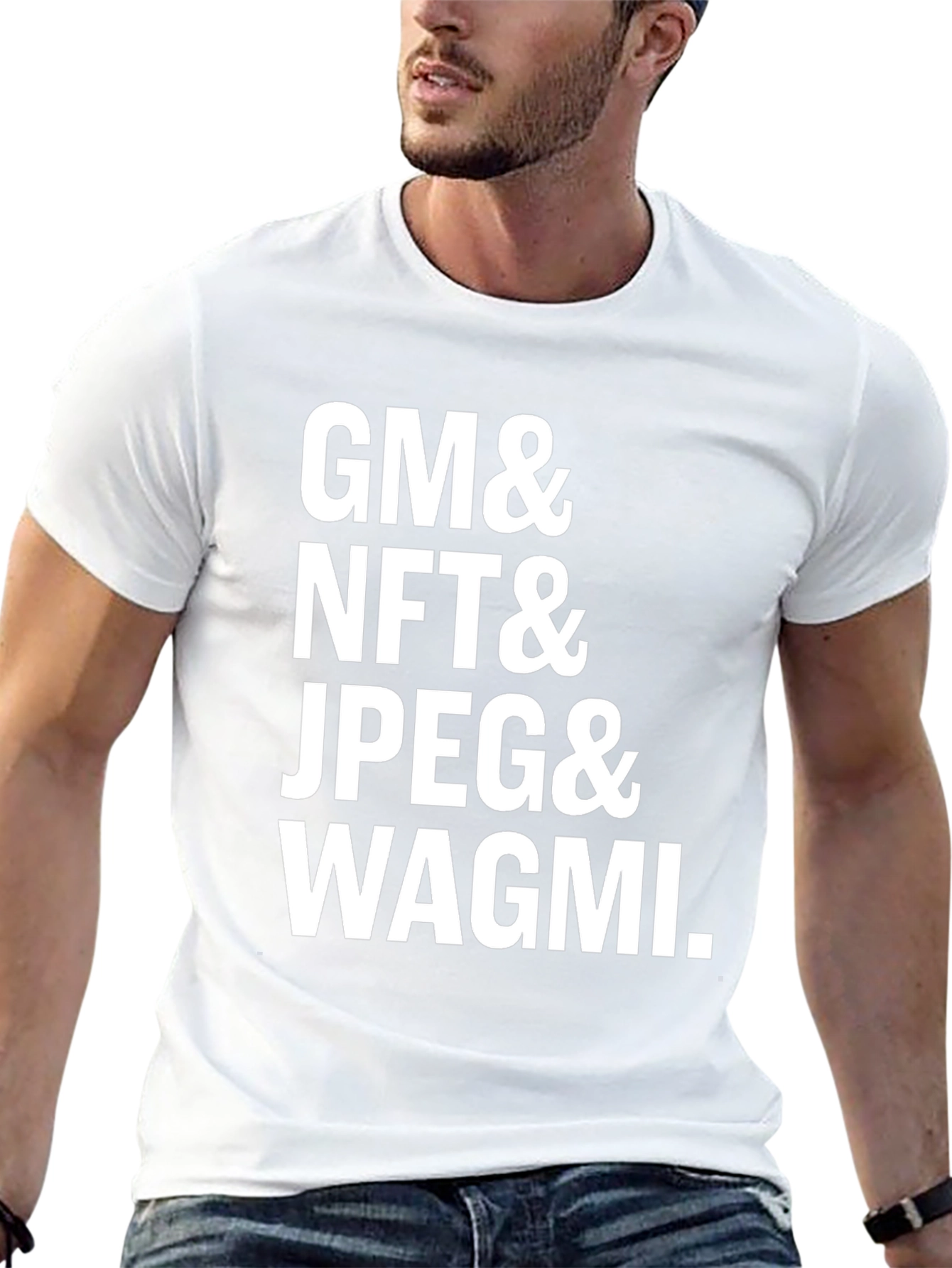 GM NFT JPEG WAGMI Black Graphic Tee
