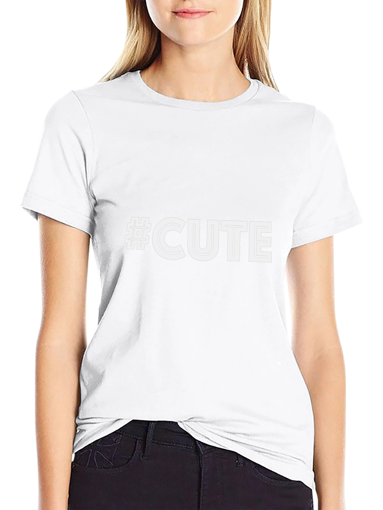 #CUTE Graphic Black T-Shirt - Trendy Casual Wear