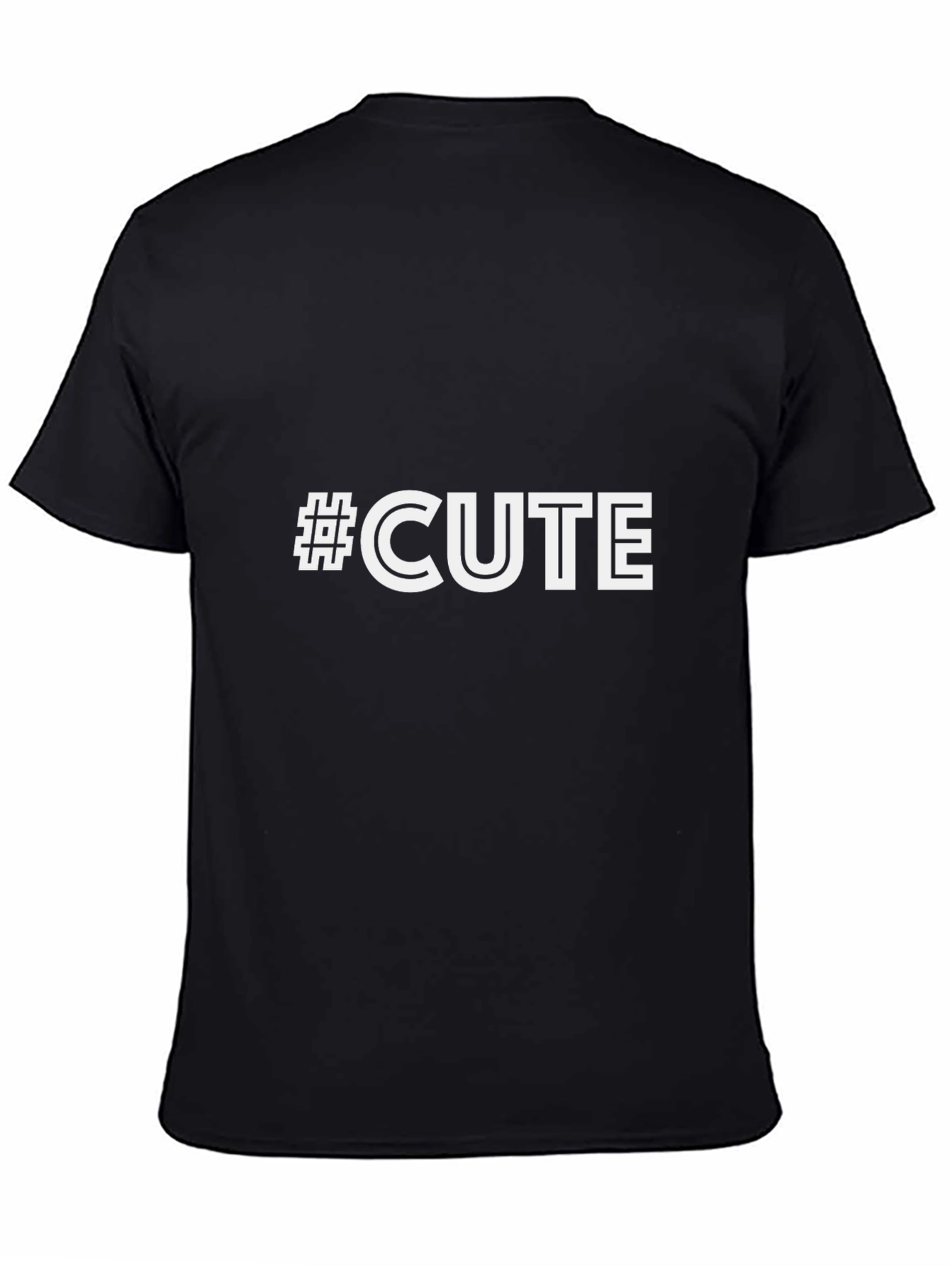 #CUTE Graphic Black T-Shirt - Trendy Casual Wear