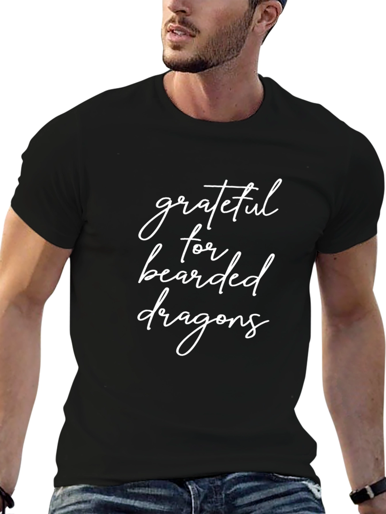 Grateful for Bearded Dragons Black Graphic Tee