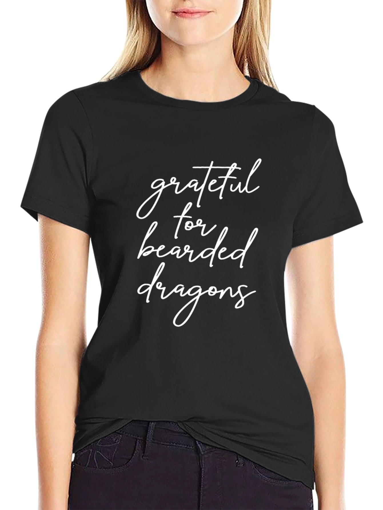 Grateful for Bearded Dragons Black Graphic Tee
