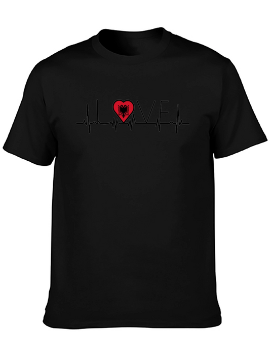 Albania Love Heartbeat Graphic Tee