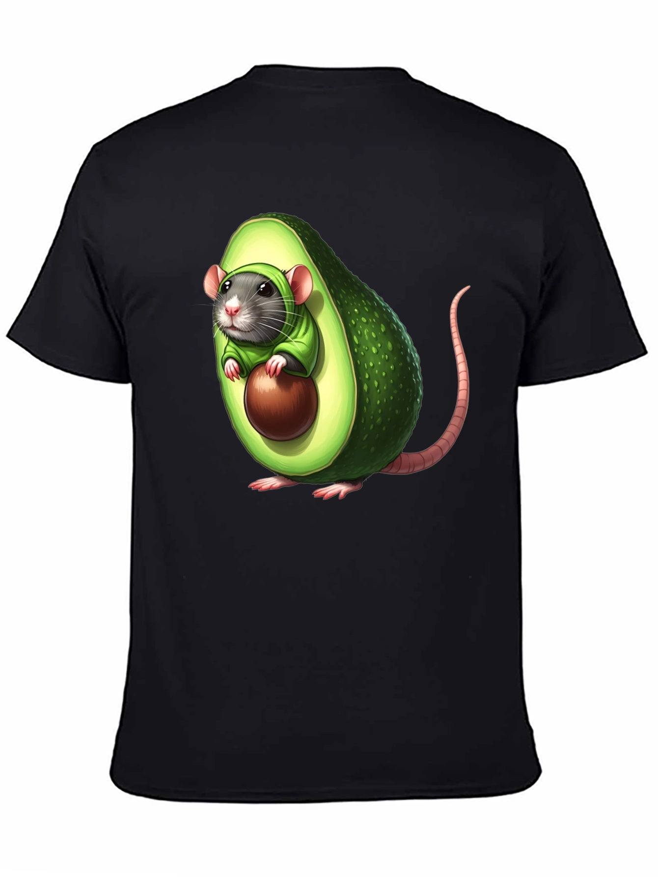 Avocado Rat Graphic T-Shirt - Unique Cartoon Tee