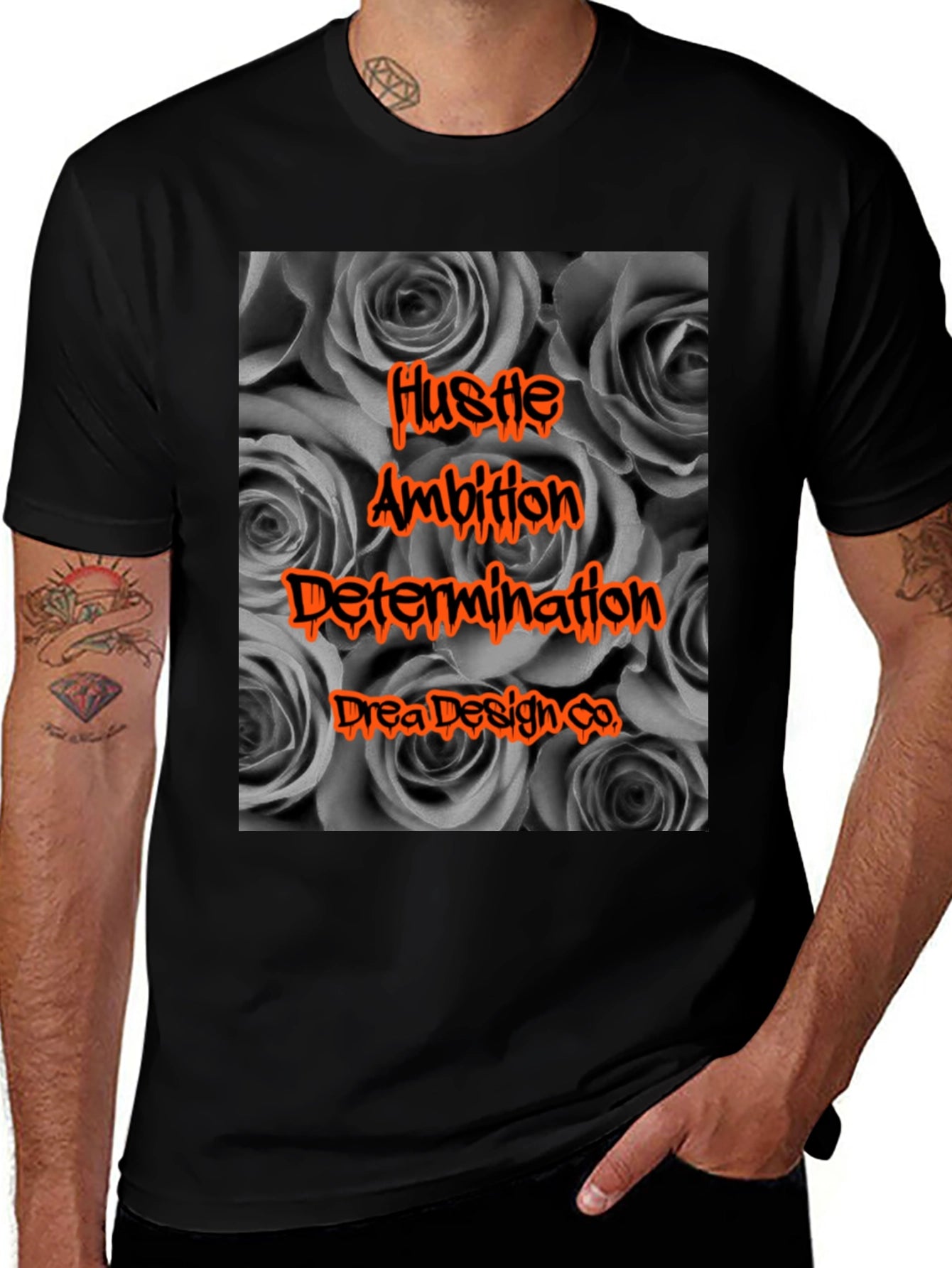 Hustle Ambition Black Graphic Tee