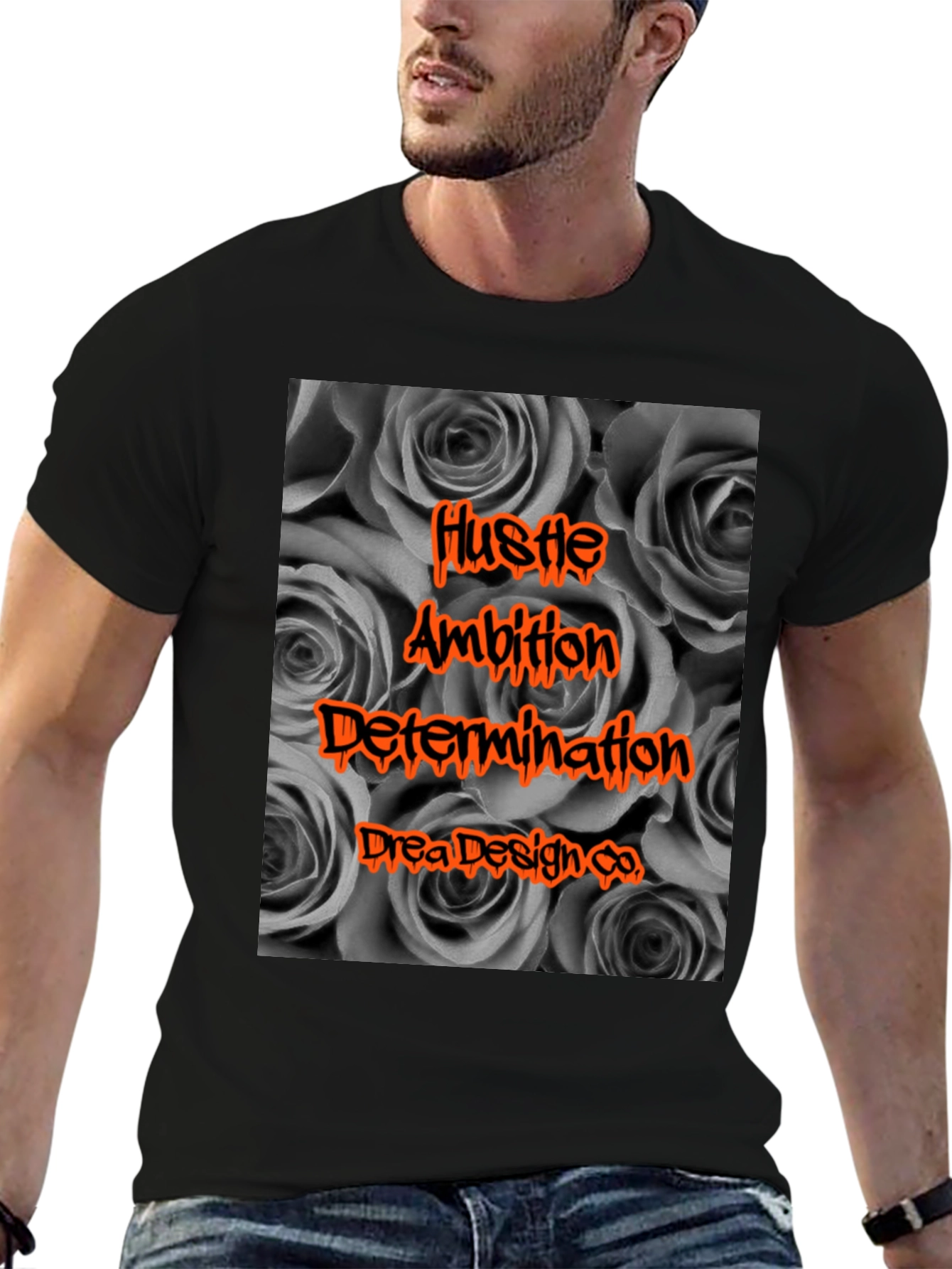 Hustle Ambition Black Graphic Tee
