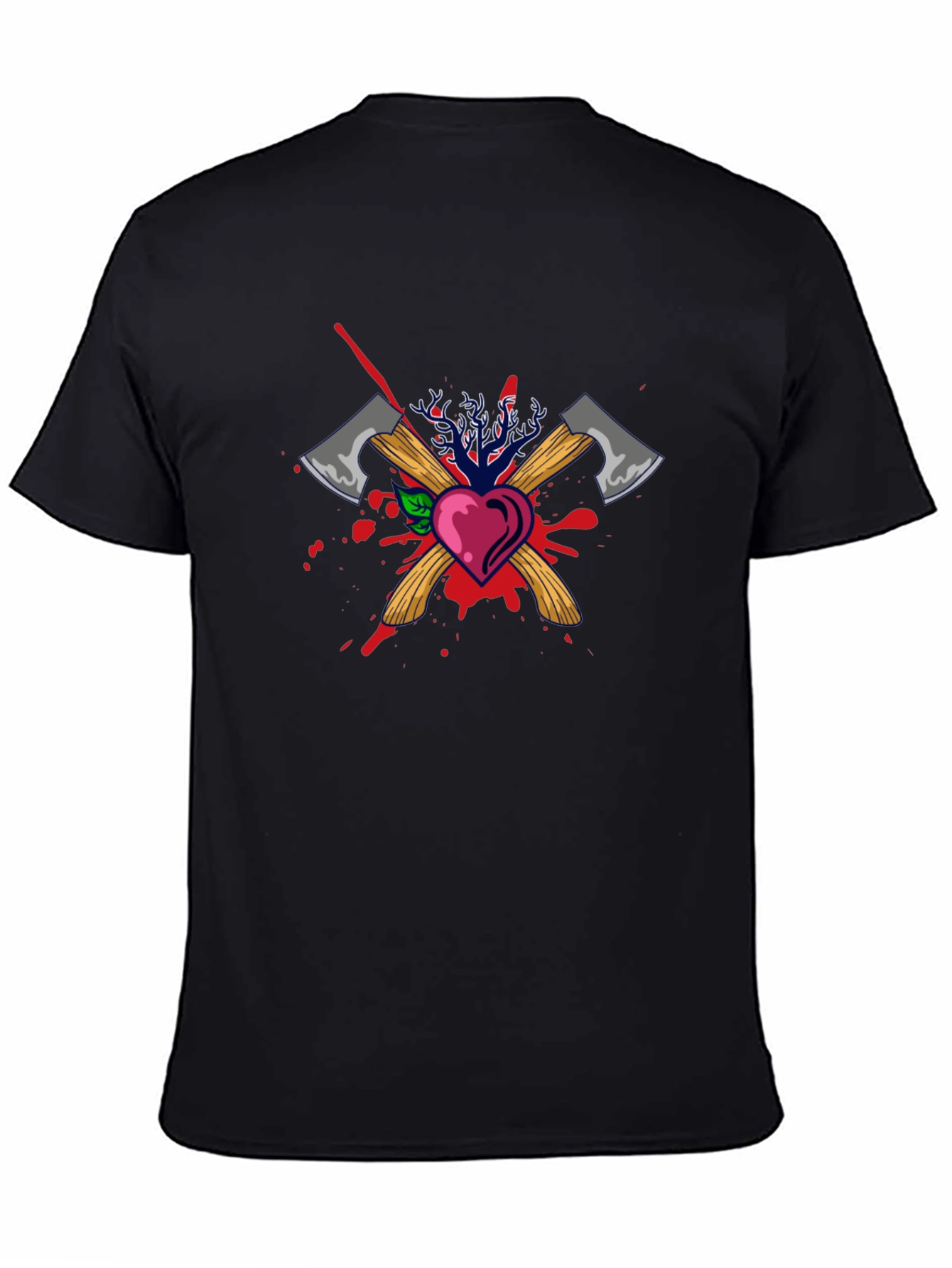 Heart Axe Graphic Black Tee