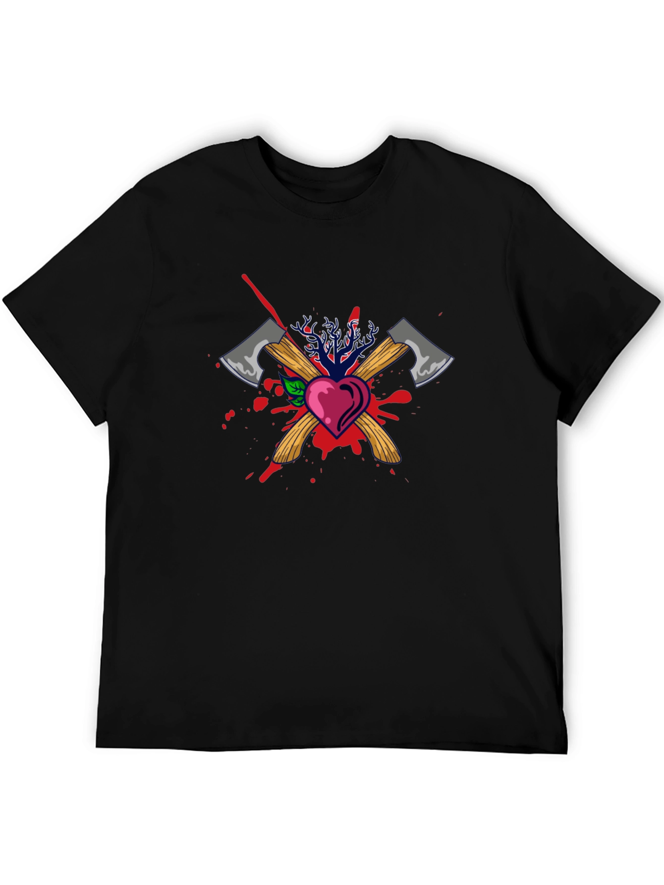 Heart Axe Graphic Black Tee