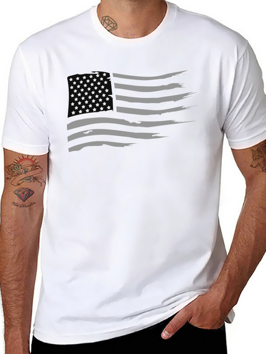 American Flag Distressed T-Shirt - Black