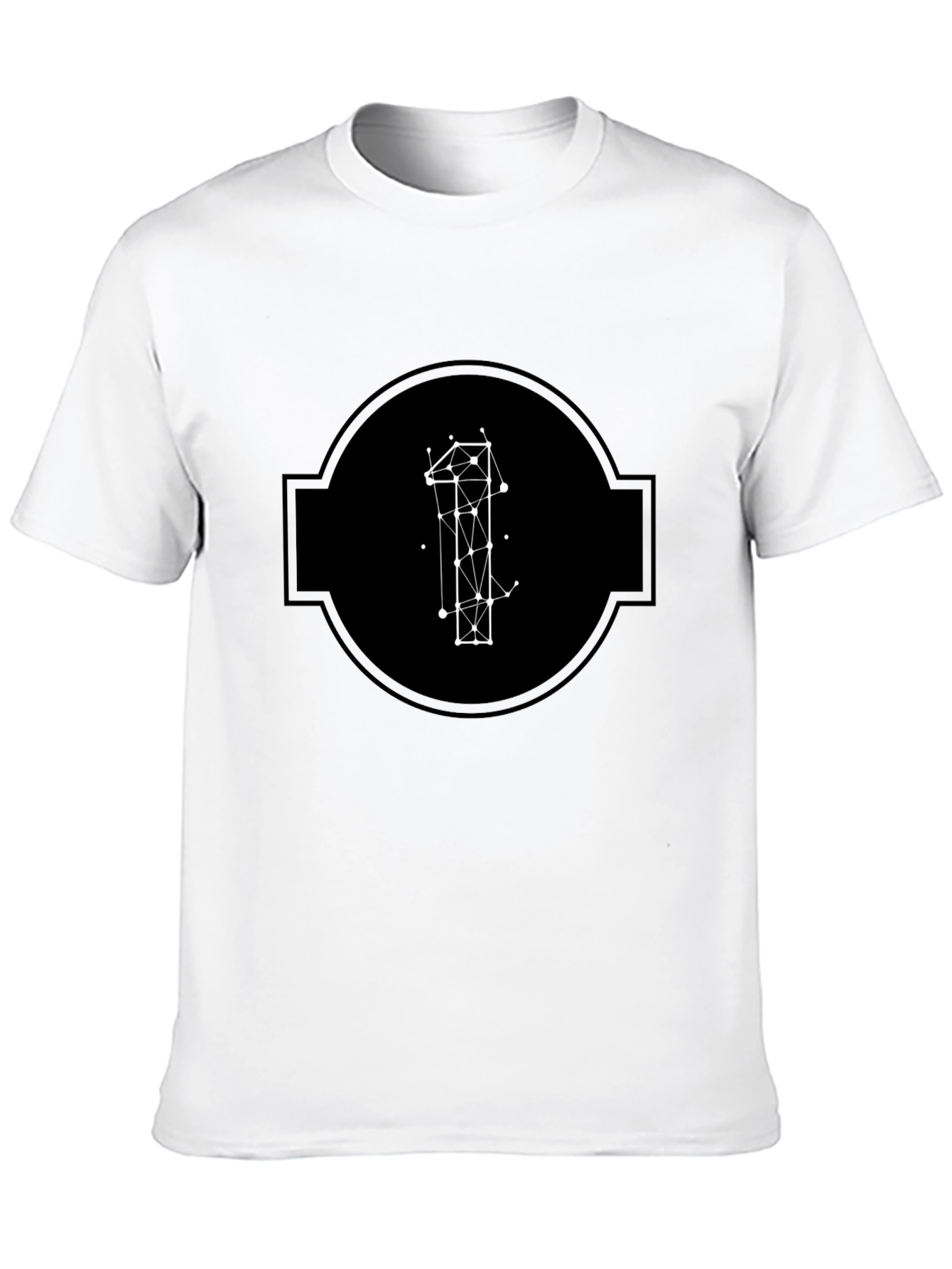 Geometric Number One Black T-Shirt
