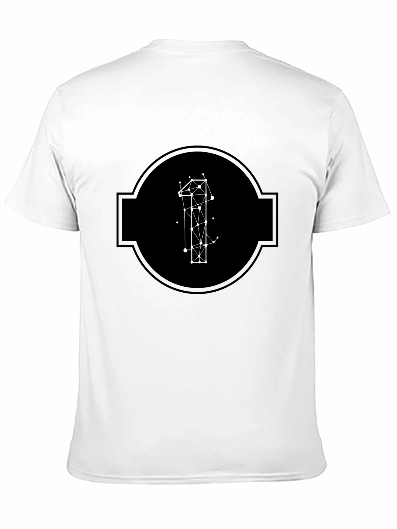 Geometric Number One Black T-Shirt