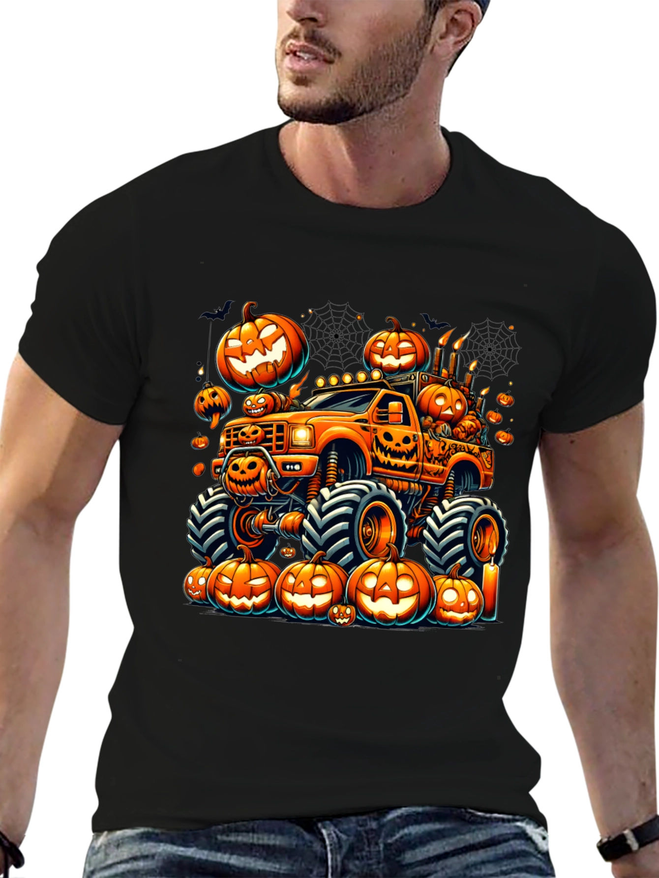 Halloween Pumpkin Truck Graphic Tee