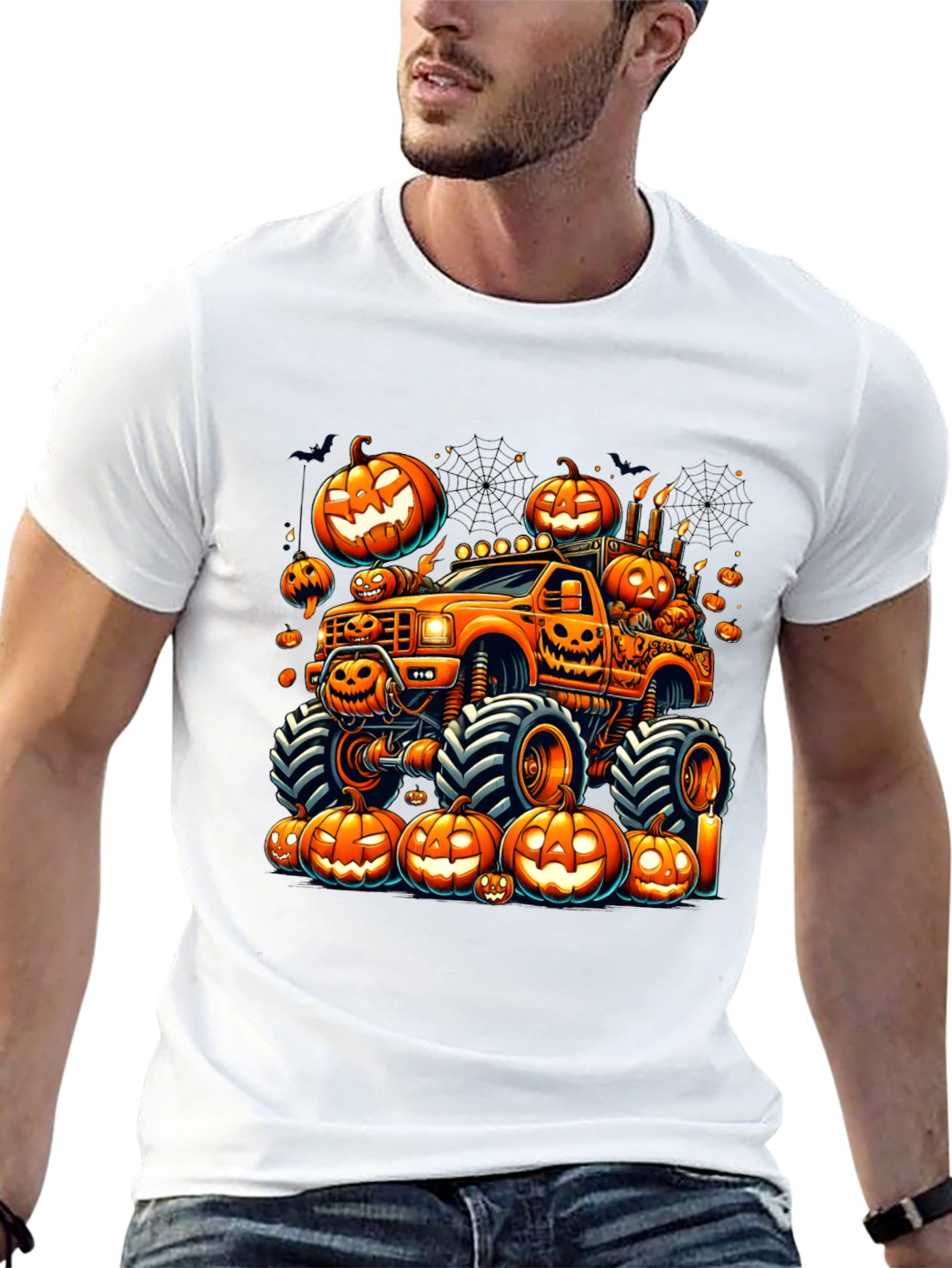 Halloween Pumpkin Truck Graphic Tee