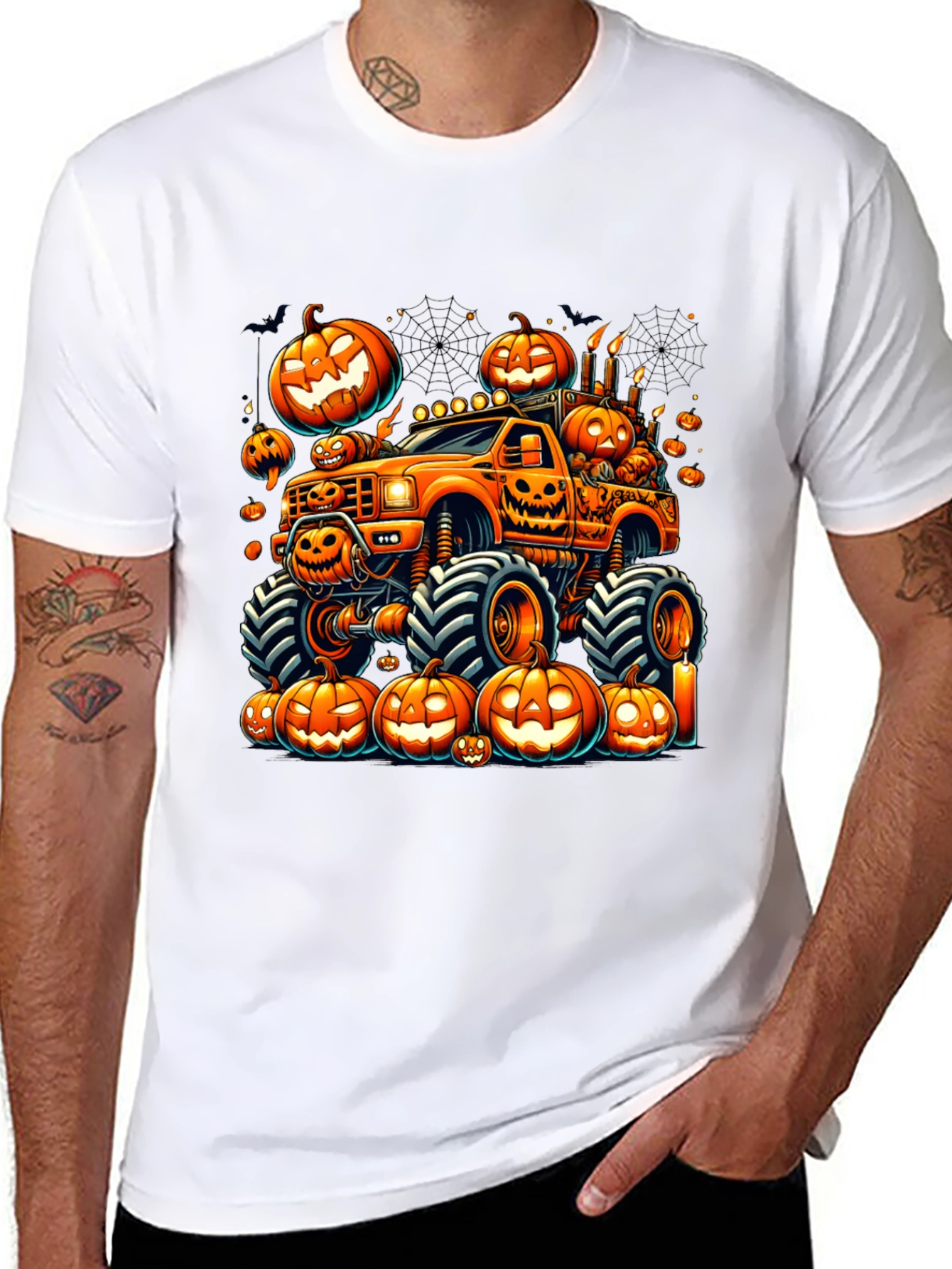 Halloween Pumpkin Truck Graphic Tee