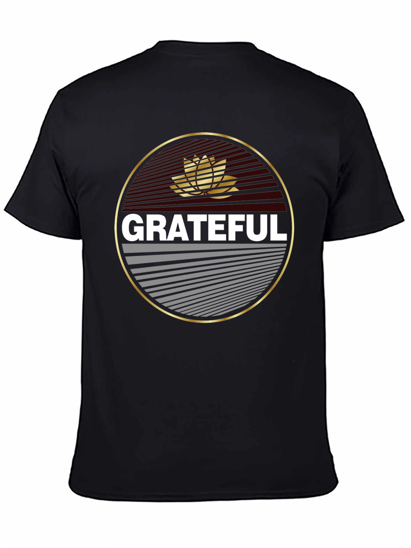 Grateful Lotus Graphic Print Black T-Shirt