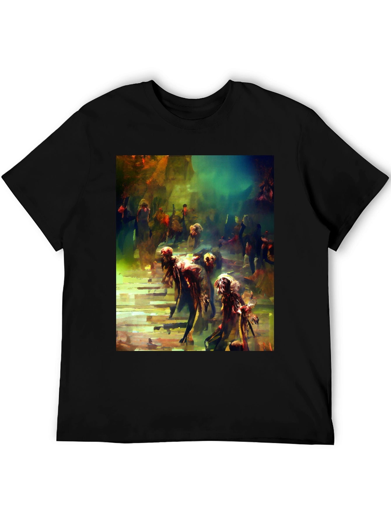 Artistic Zombie Throng Graphic Tee