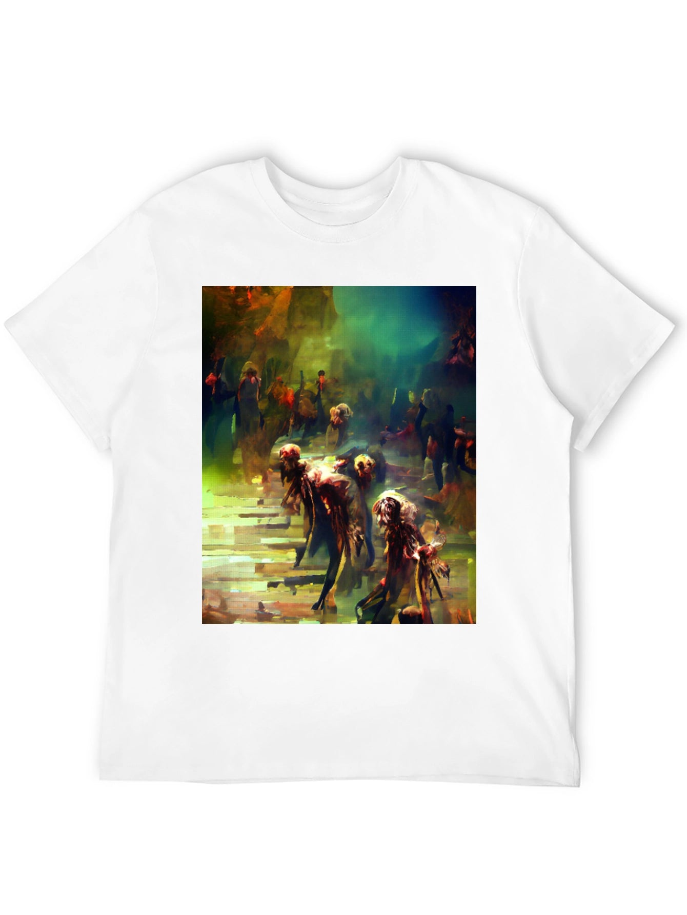 Artistic Zombie Throng Graphic Tee