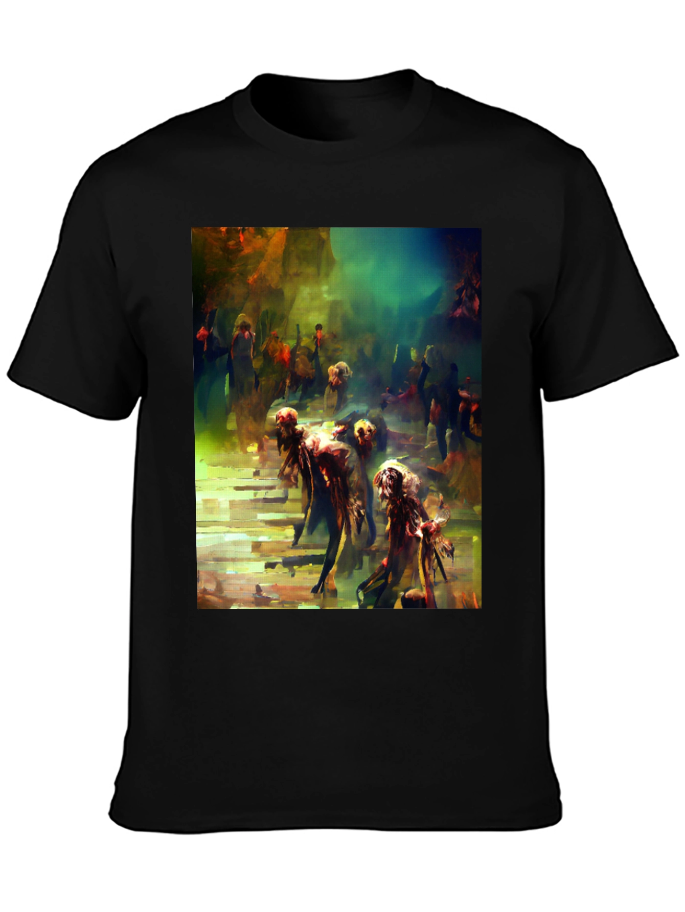 Artistic Zombie Throng Graphic Tee