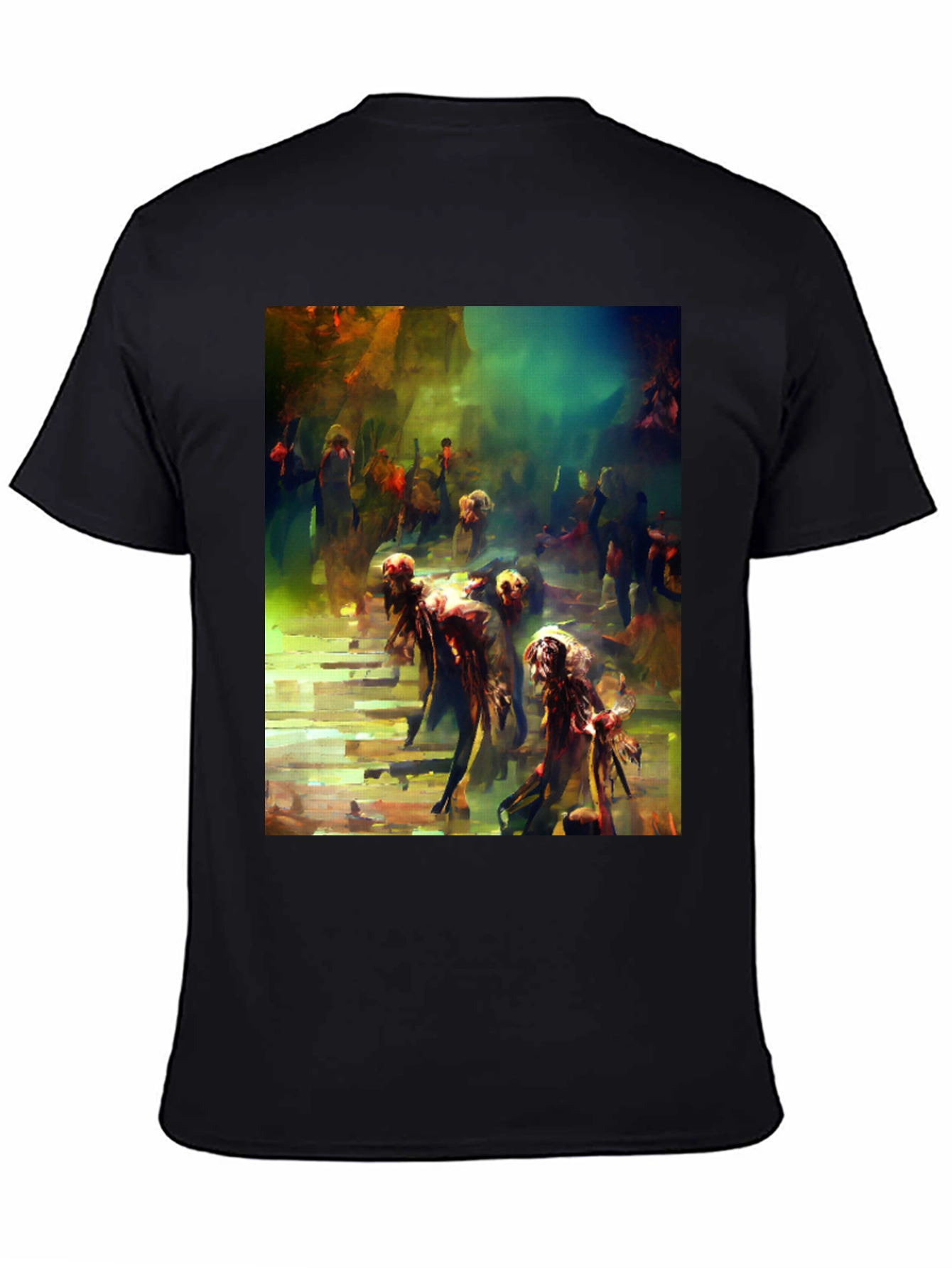 Artistic Zombie Throng Graphic Tee