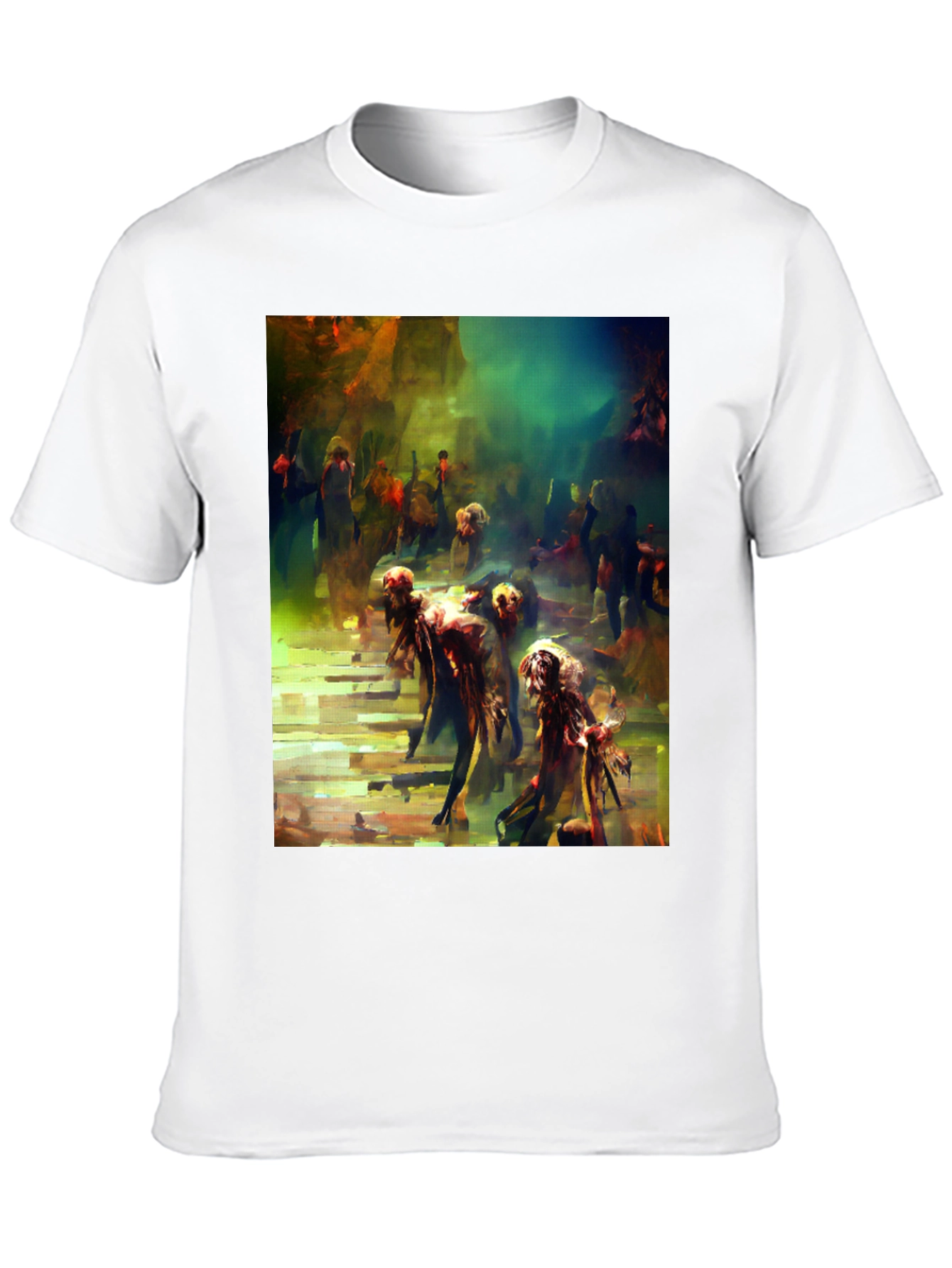 Artistic Zombie Throng Graphic Tee