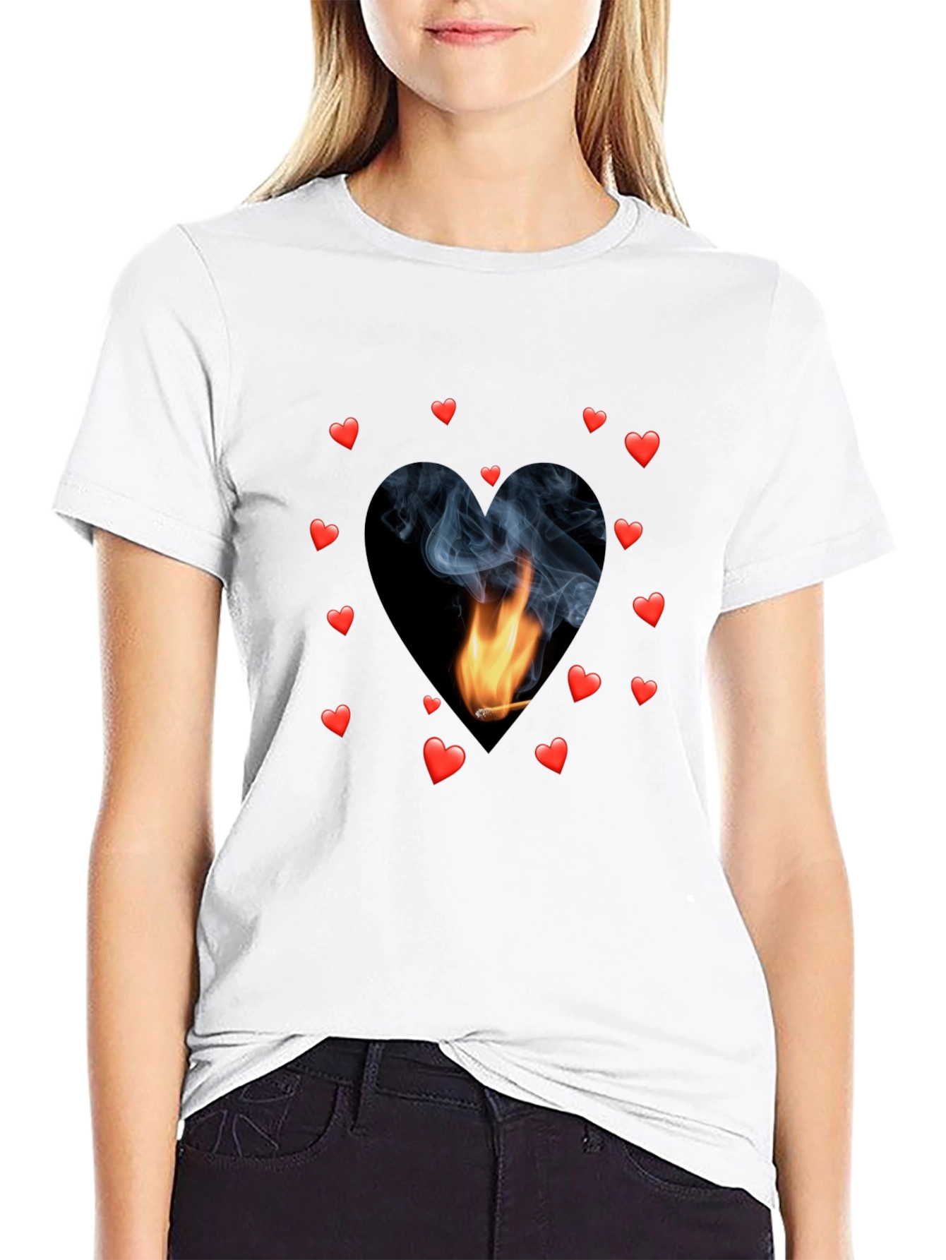 Heart Flame Tee - Black Graphic T-Shirt